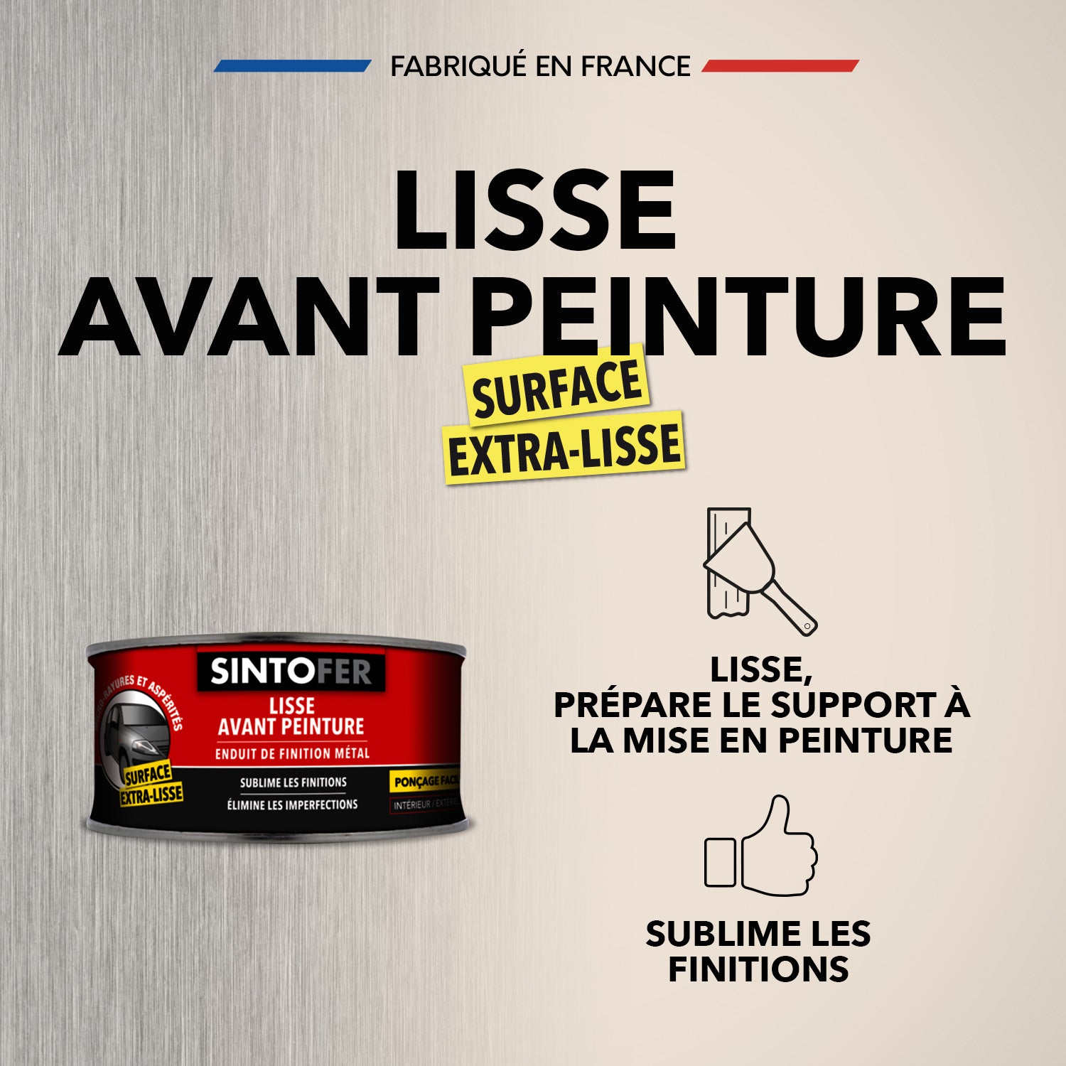 SINTO - Enduit de finition métal 90g