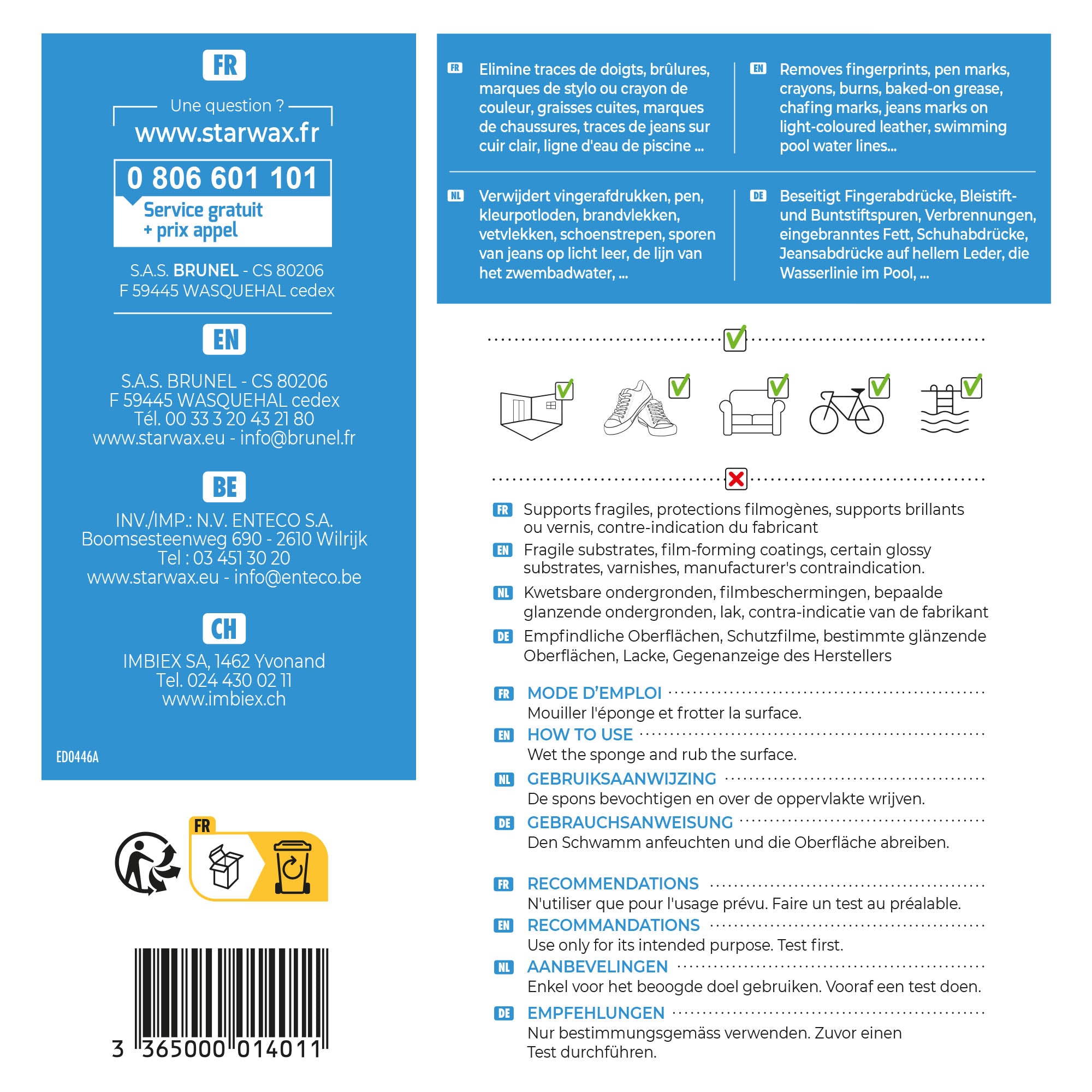 STARWAX - Eponges magiques XXL X2