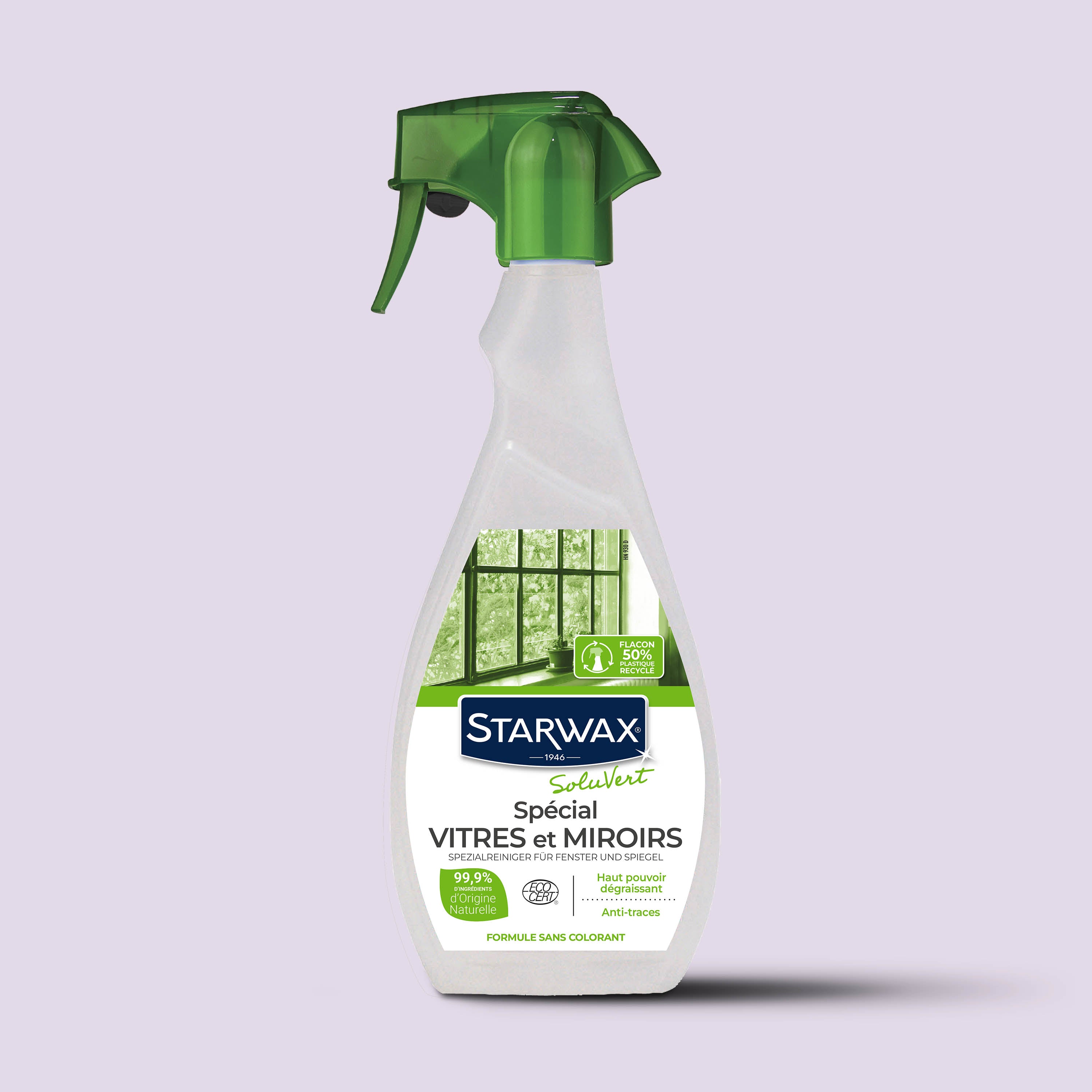 STARWAX SOLUVERT - Nettoyant spécial vitres et miroirs
500ml