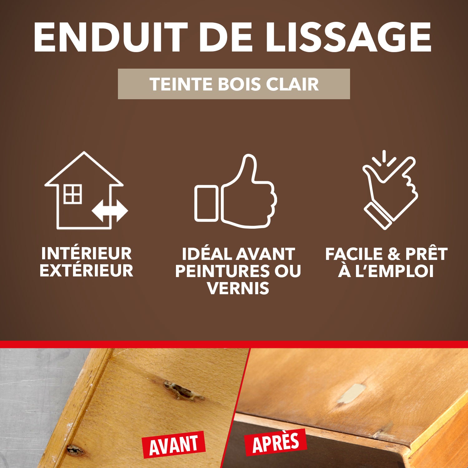 SINTO - Lisse parfaitement le bois 250g Bois clair