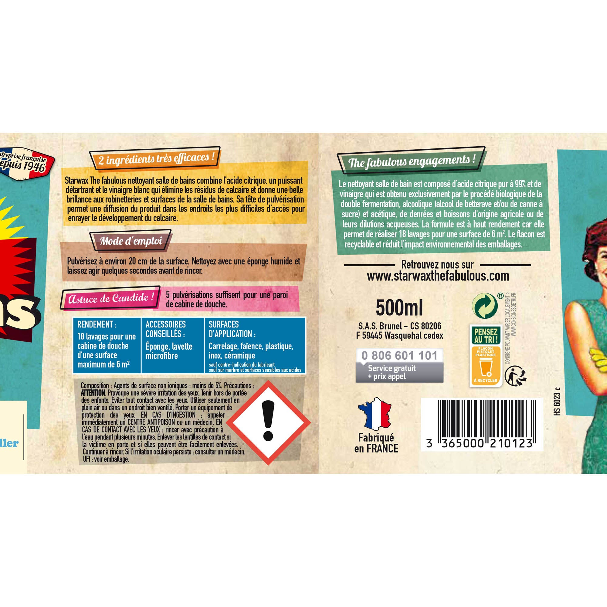 STARWAX FABULOUS - Nettoyant spécial salle de bains 500ml