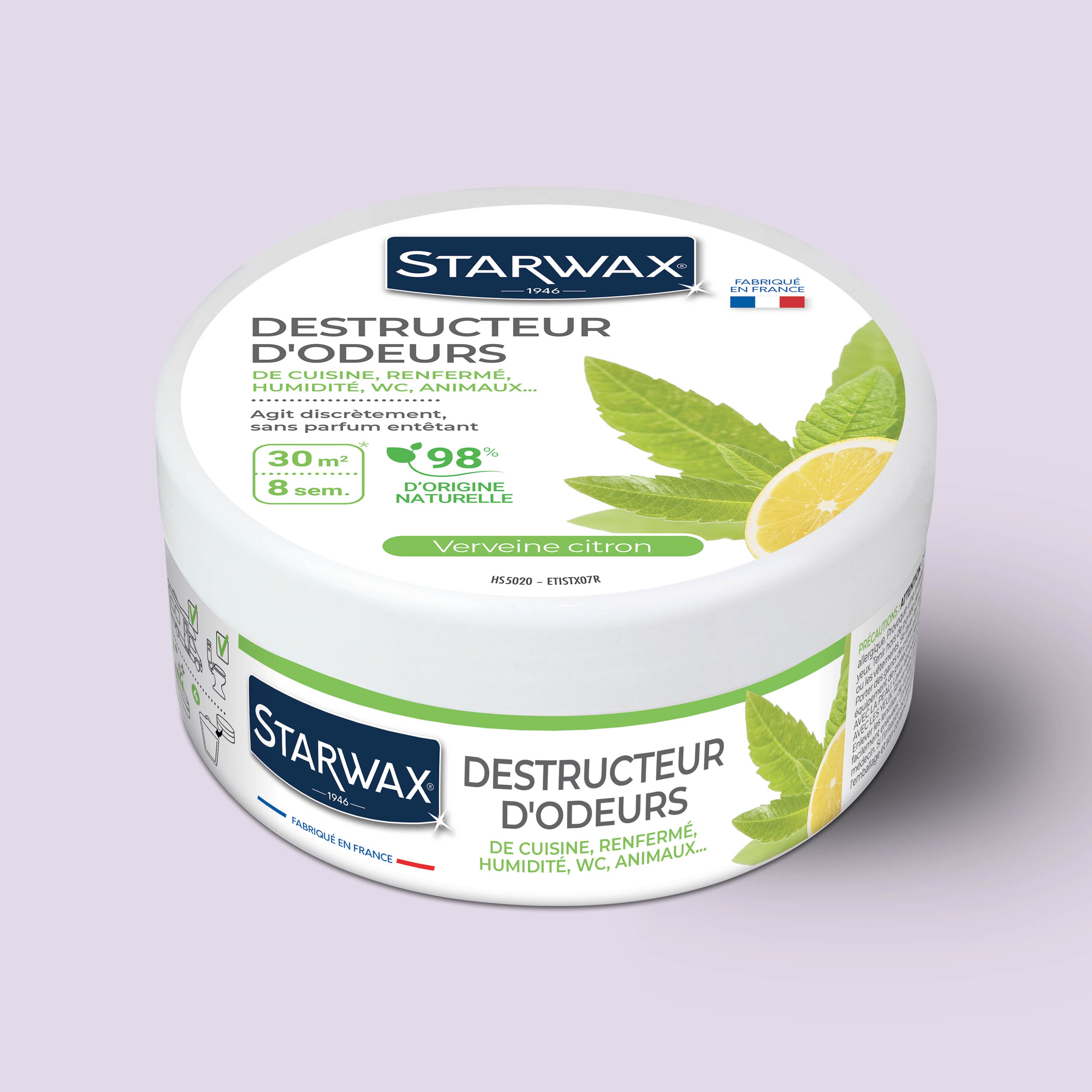 STARWAX - Destructeur d'odeurs Verveine Citron 300g Parfum Verveine citron
