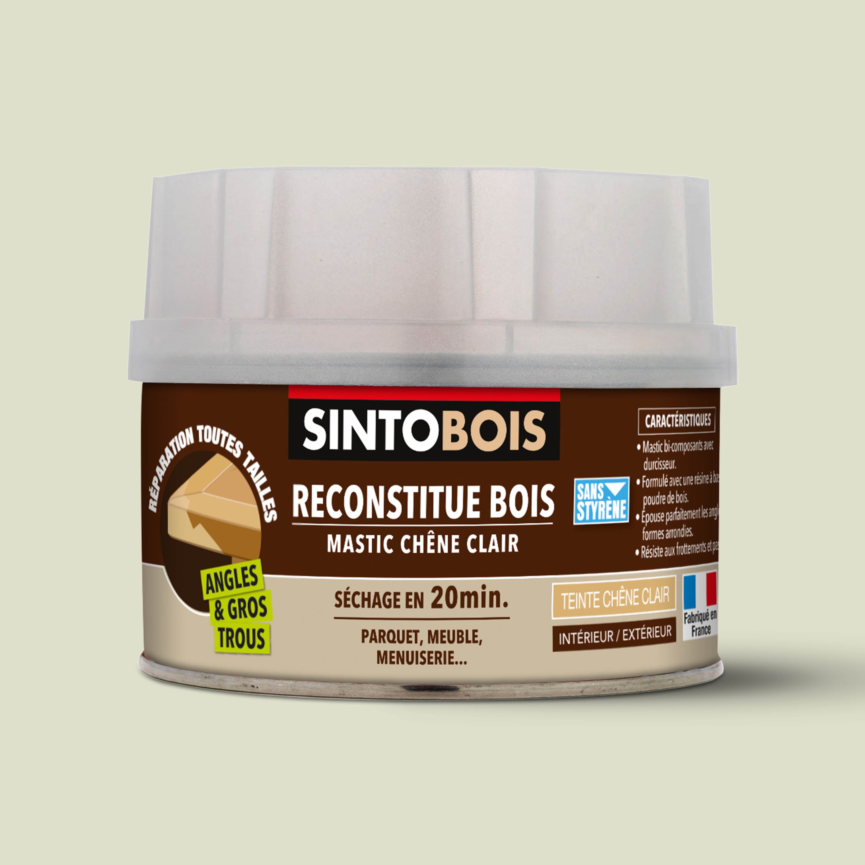 SINTO - Reconstitue angles et gros trous 500ml Chêne