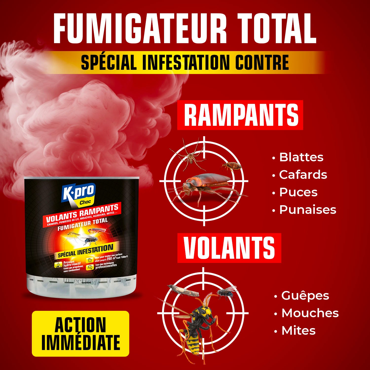 K.PRO - Fumigateur spécial infestation tous insectes 10g