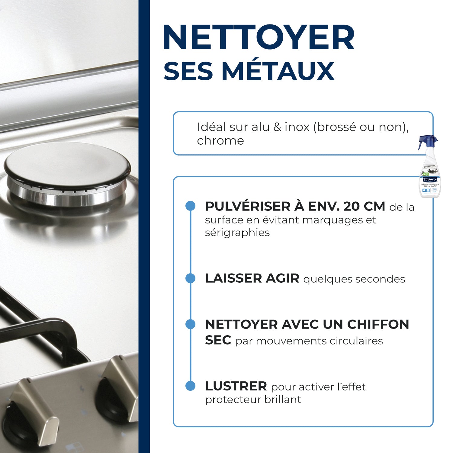 STARWAX - Nettoyant protecteur pour alu et inox 500ml