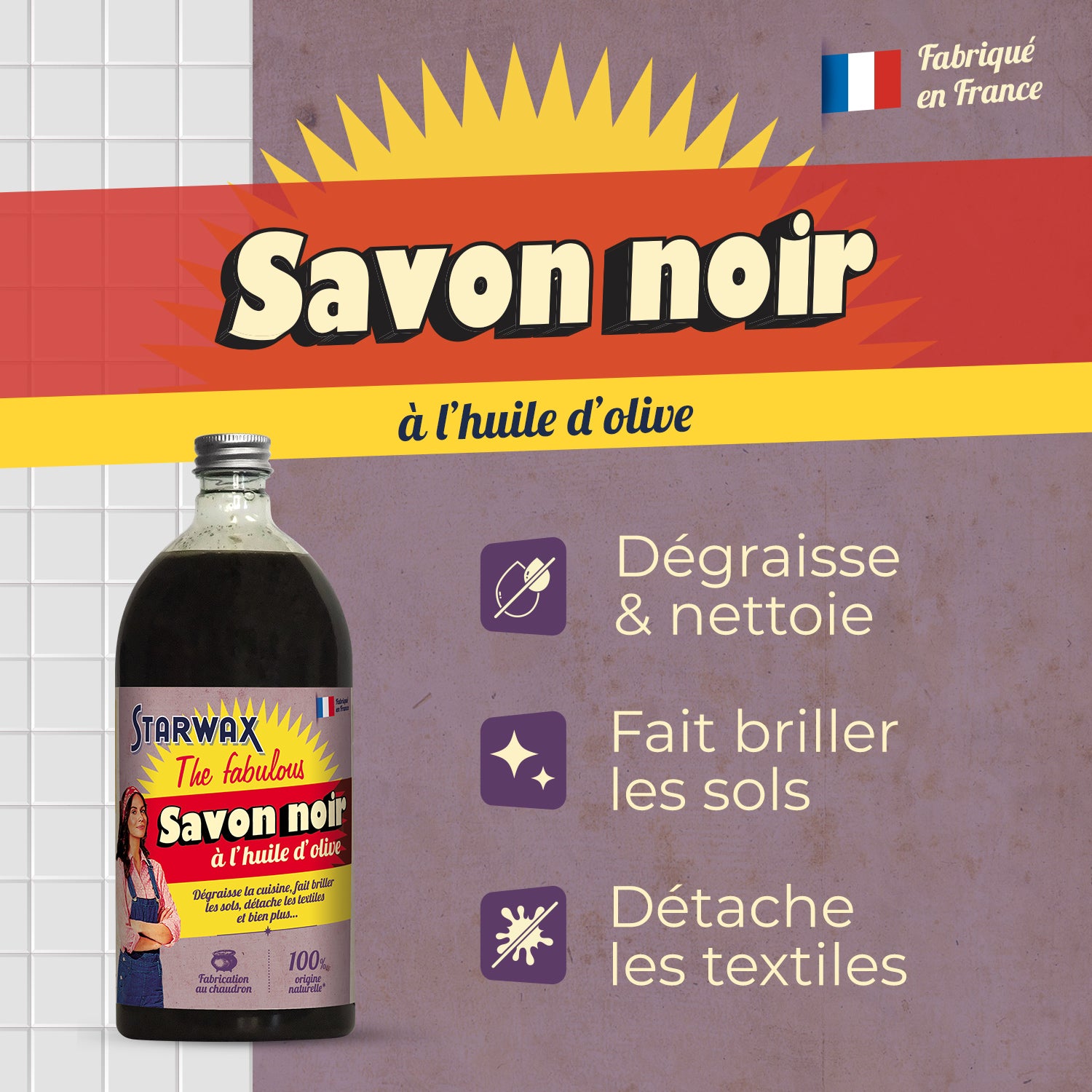 STARWAX FABULOUS - Savon noir à l'huile d'olive 1L