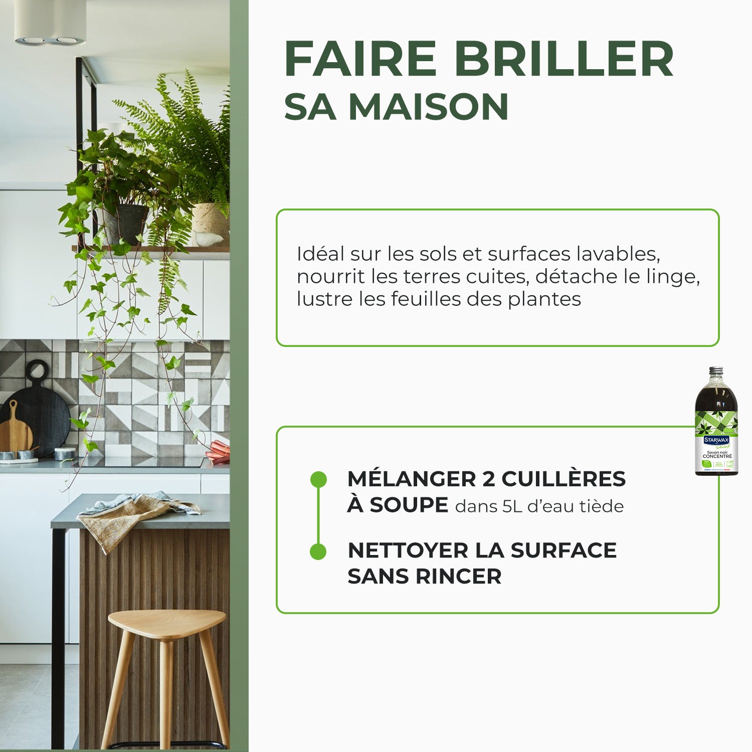 STARWAX SOLUVERT - Savon noir concentré à l'huile d'olive 1L