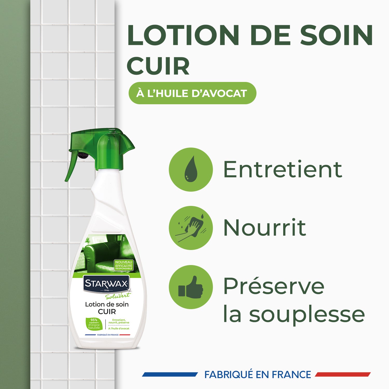 STARWAX SOLUVERT - Lotion de soin pour cuir 500ml