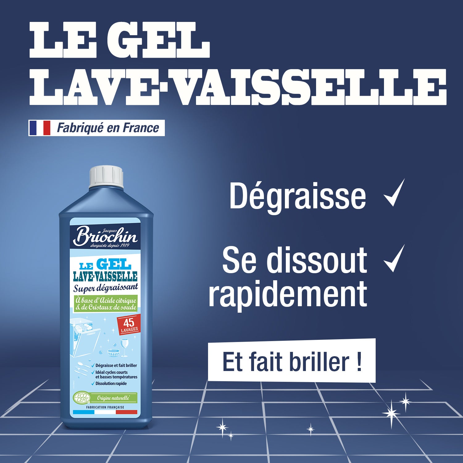 JACQUES BRIOCHIN - Gel Lave-Vaisselle 900ml Sans parfum