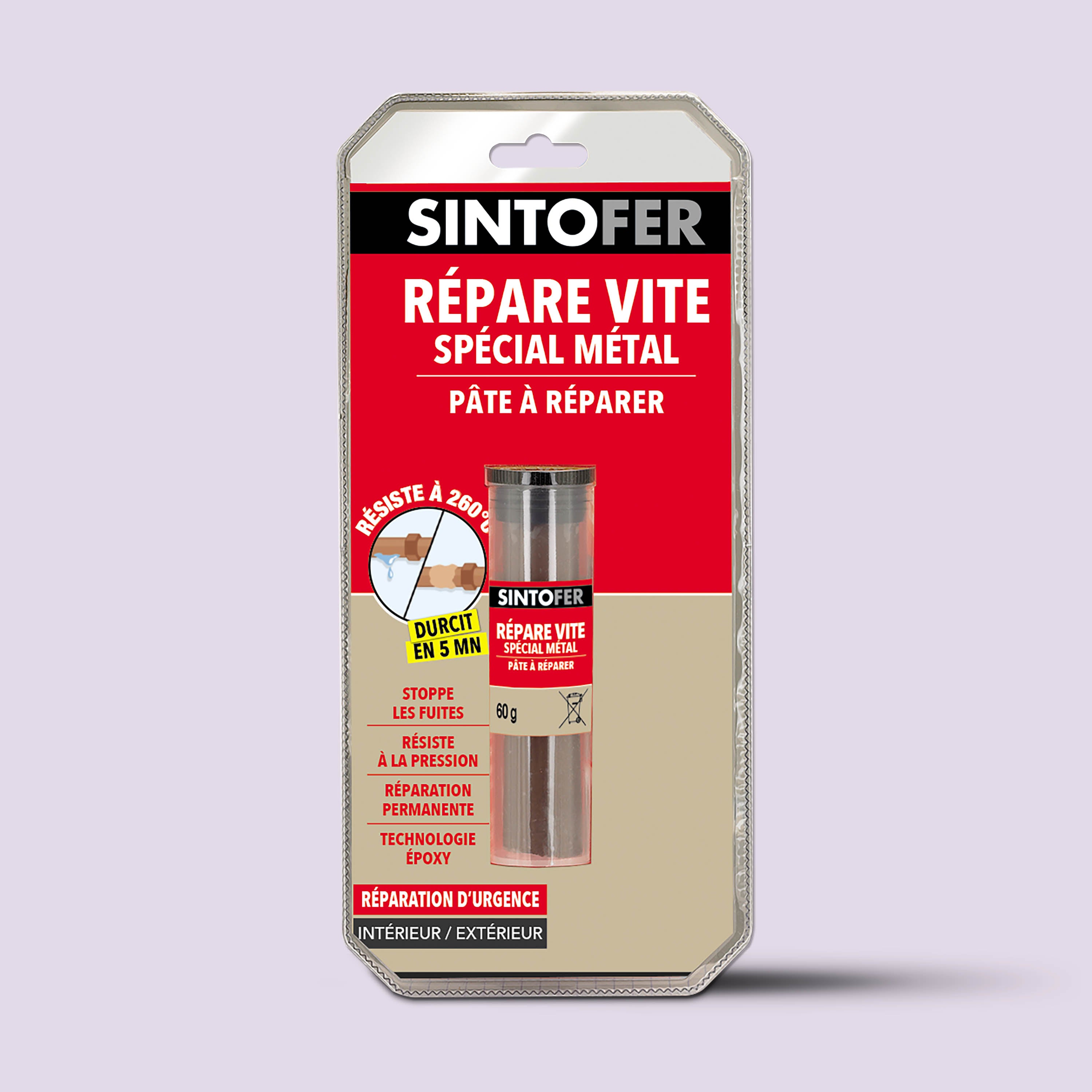 SINTO - Répare vite pâte à réparer spécial métal 60g