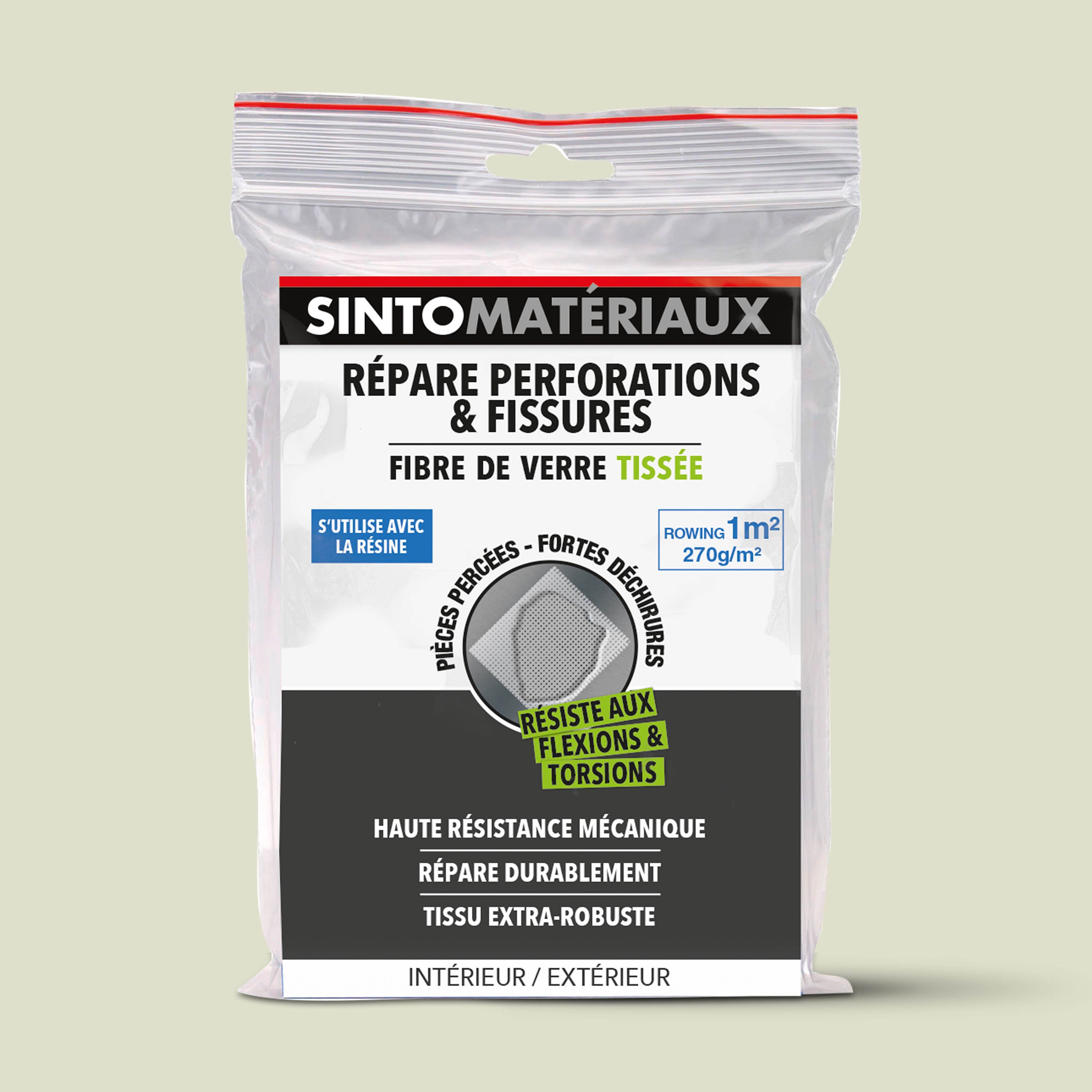 SINTO - Répare perforations (tissu fibre verre tissée 270g) 270g