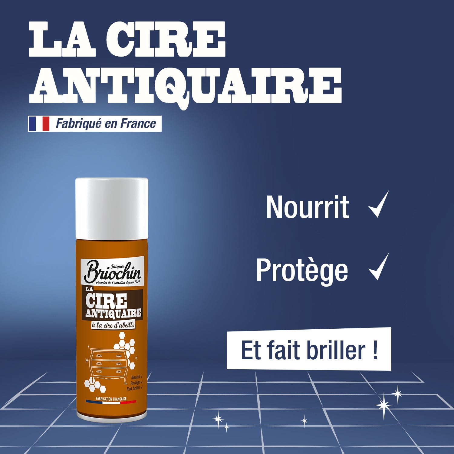 JACQUES BRIOCHIN - Cire antiquaire à la cire d'abeille 400ml