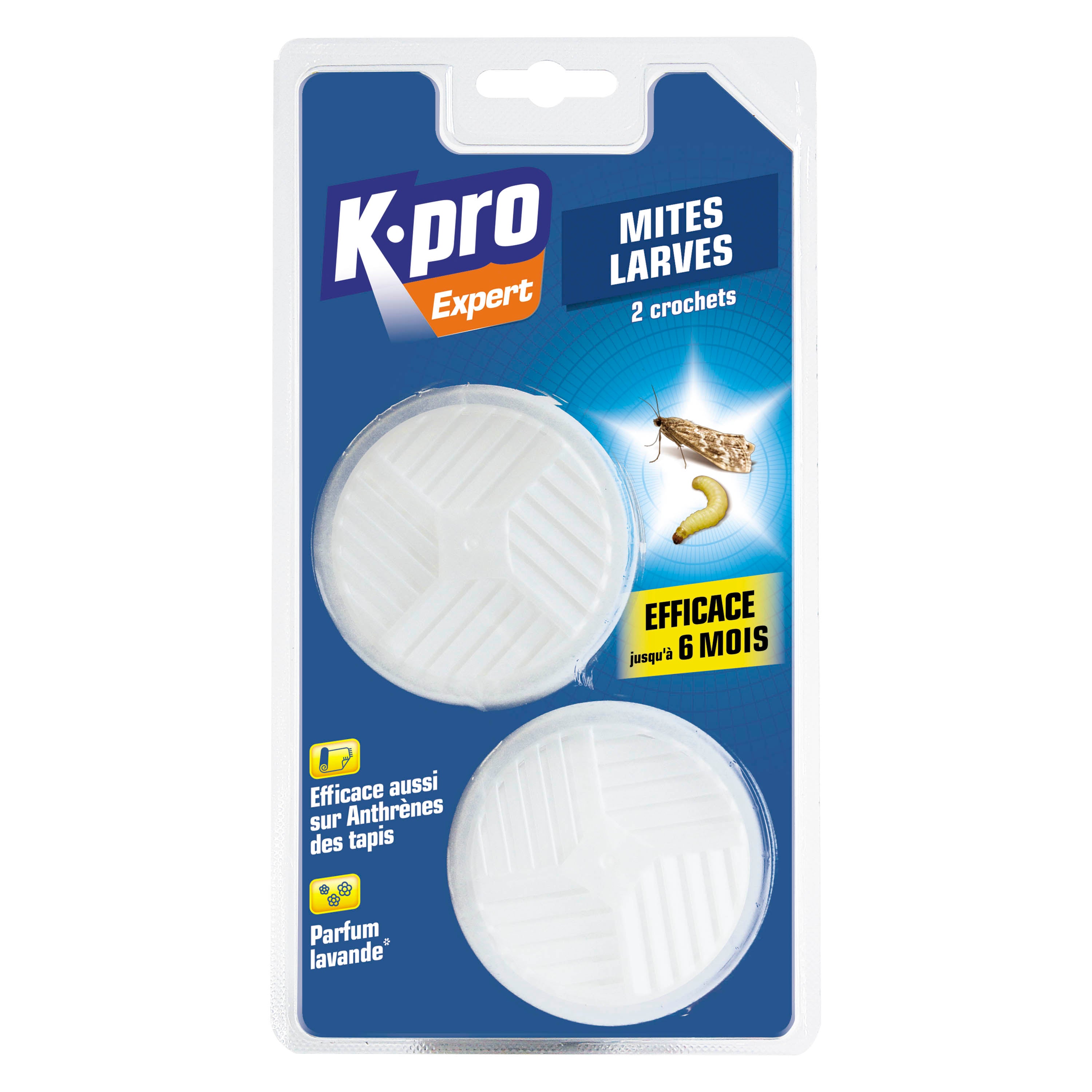 K.PRO - Crochets mites et larves des vêtements X2