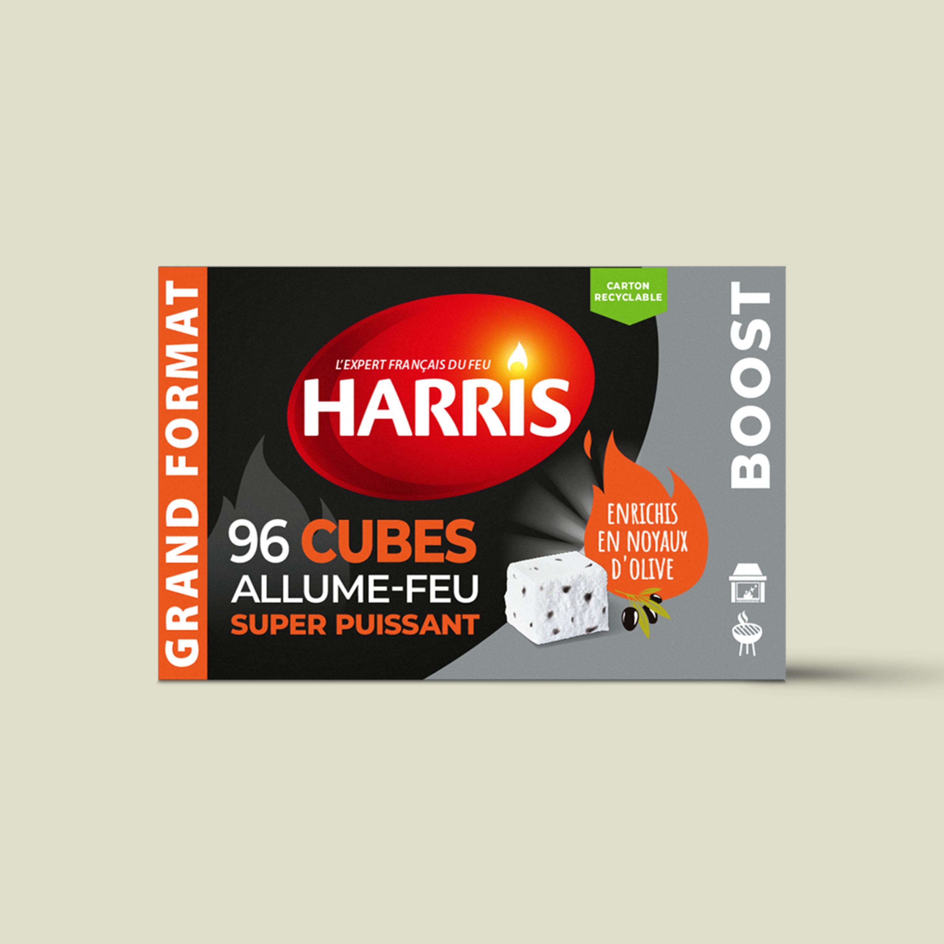 HARRIS - 96 cubes allume feu super puissant x96