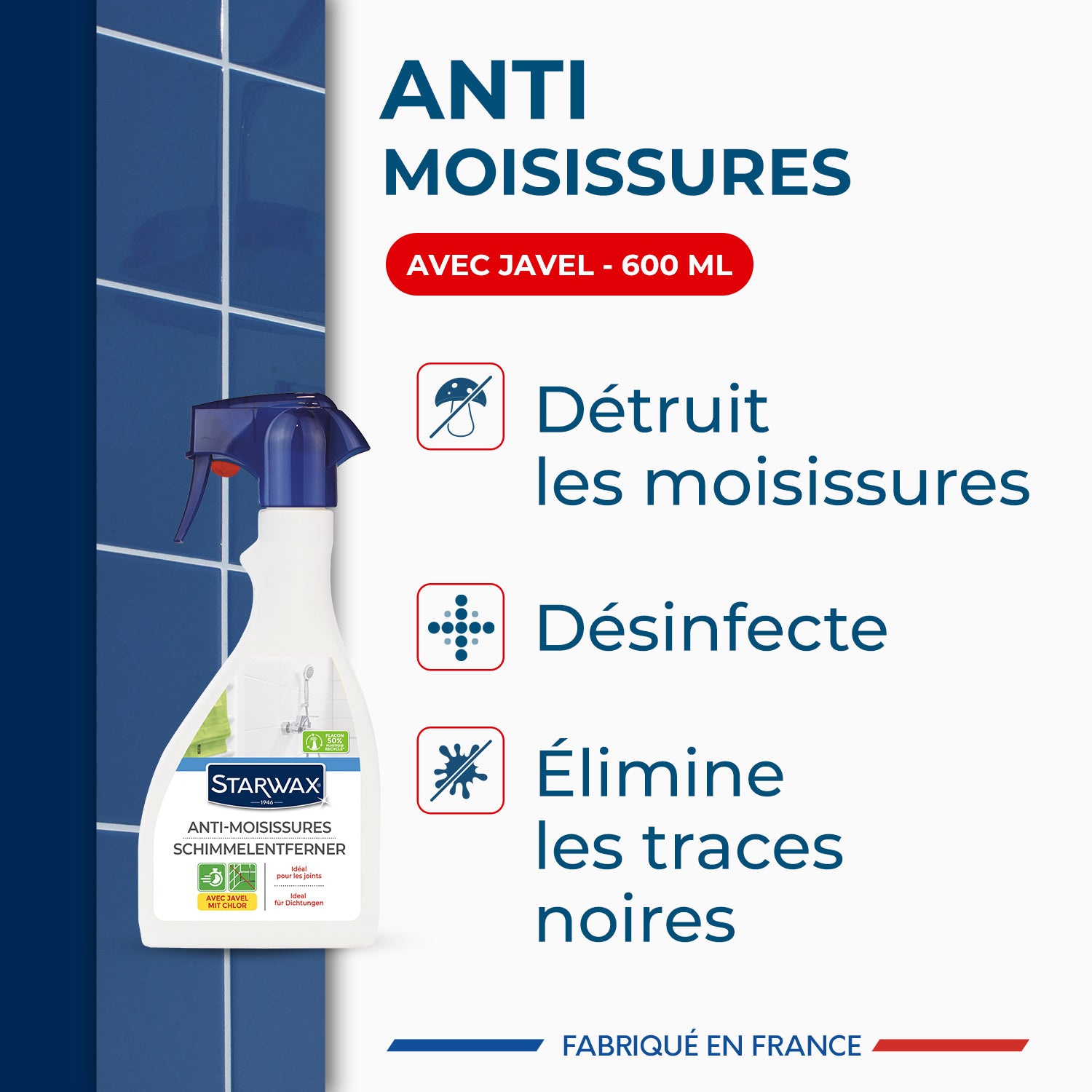 STARWAX - Anti-moisissures pour joints et salle de bains 500ml