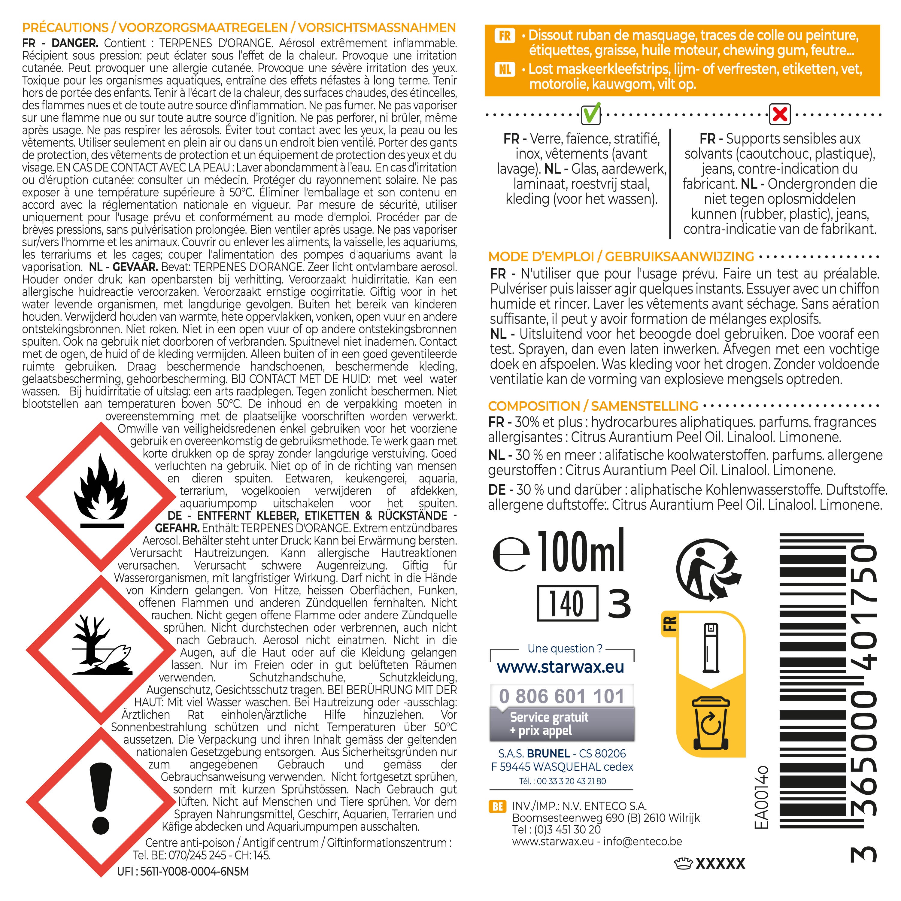 STARWAX - Détache et Décolle tout
100ml