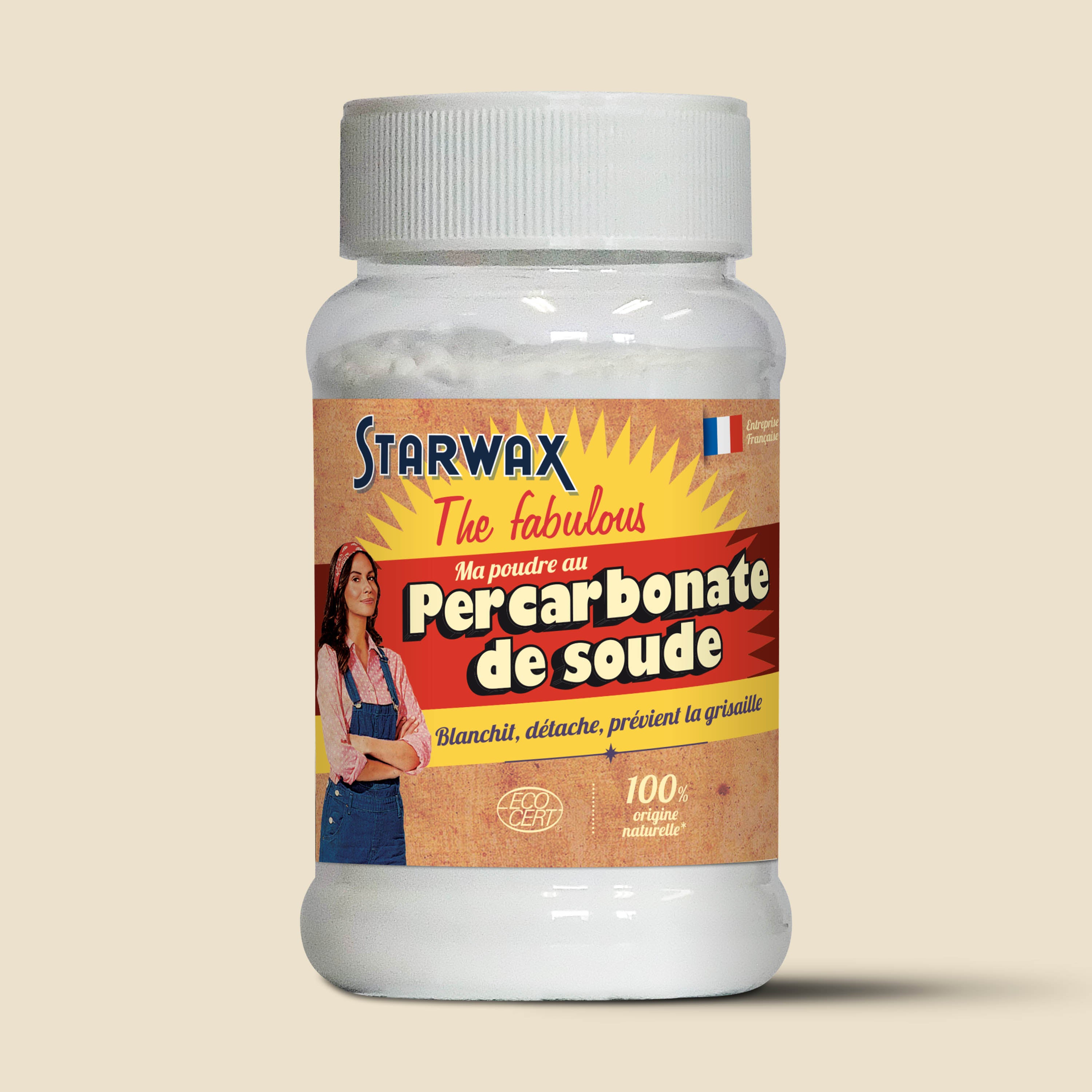 STARWAX FABULOUS - Ma poudre détachante & raviveur de blancheur au percarbonate de soude – Pot pratique 400g