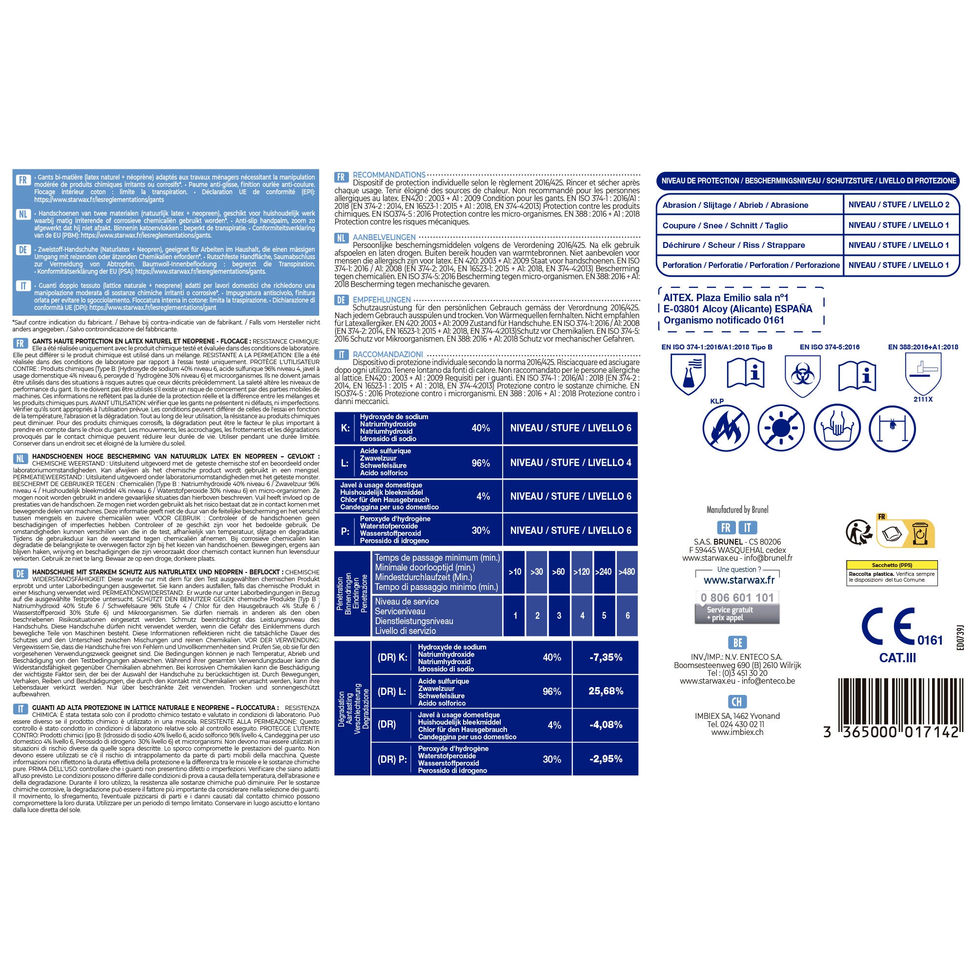 STARWAX - Gants HAUTE PROTECTION X1 M