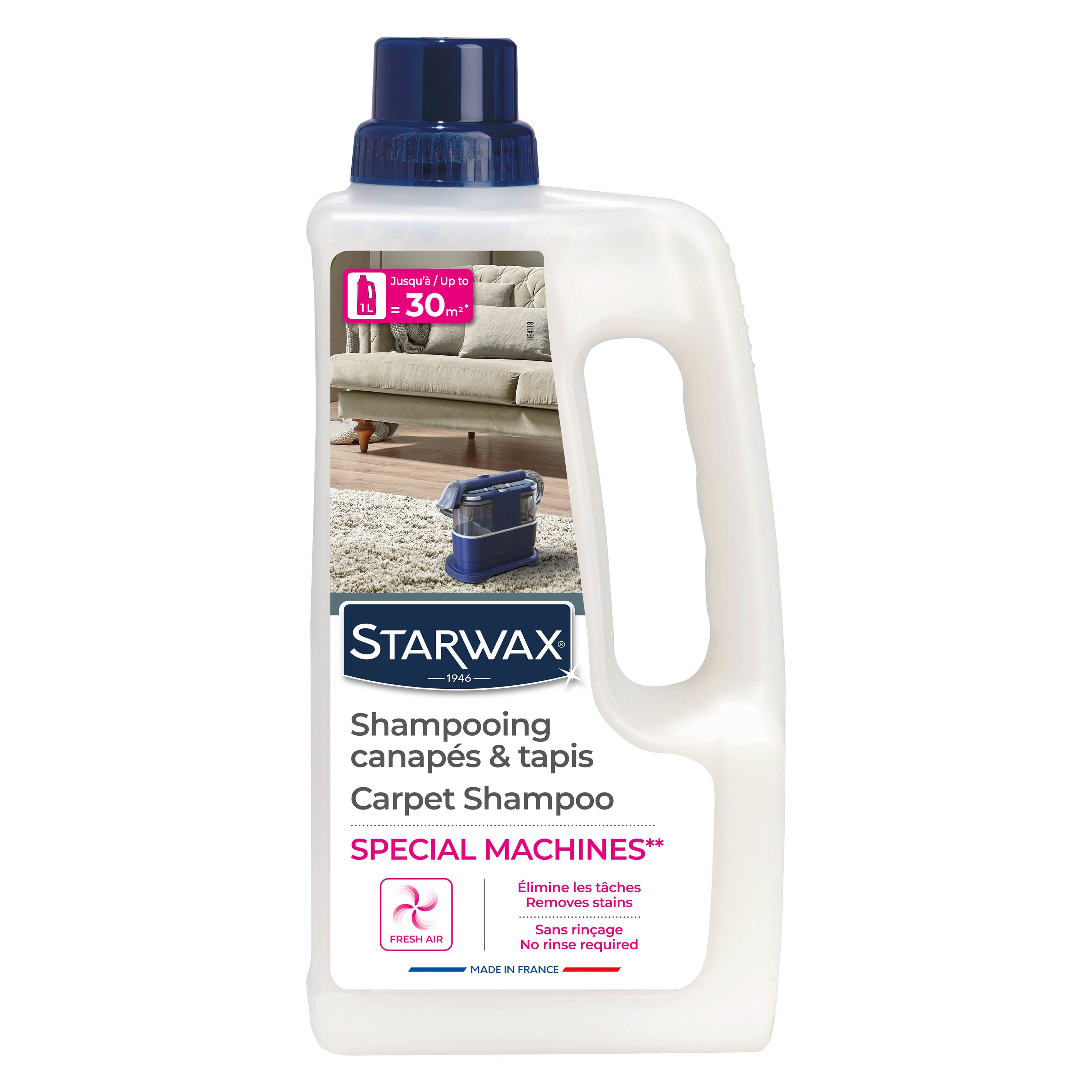STARWAX - Shampooing canapés & tapis - Spécial machines 1L Incolore