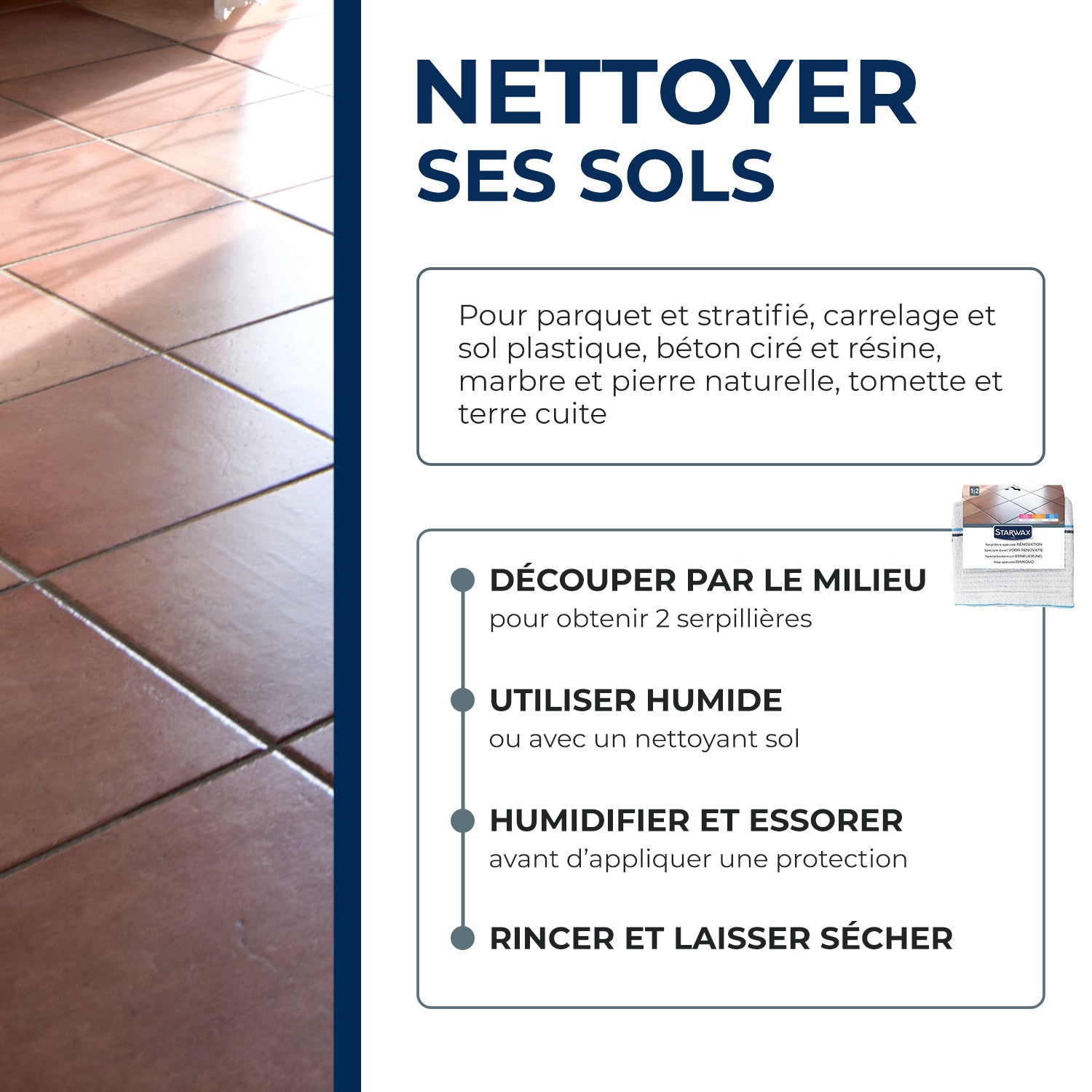 STARWAX - Serpillière spéciale rénovation X1