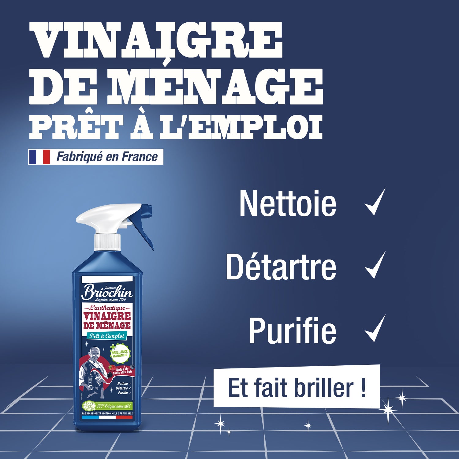 JACQUES BRIOCHIN - Vinaigre de ménage prêt à l'emploi parfum fruits des bois 750ml Fruits des bois