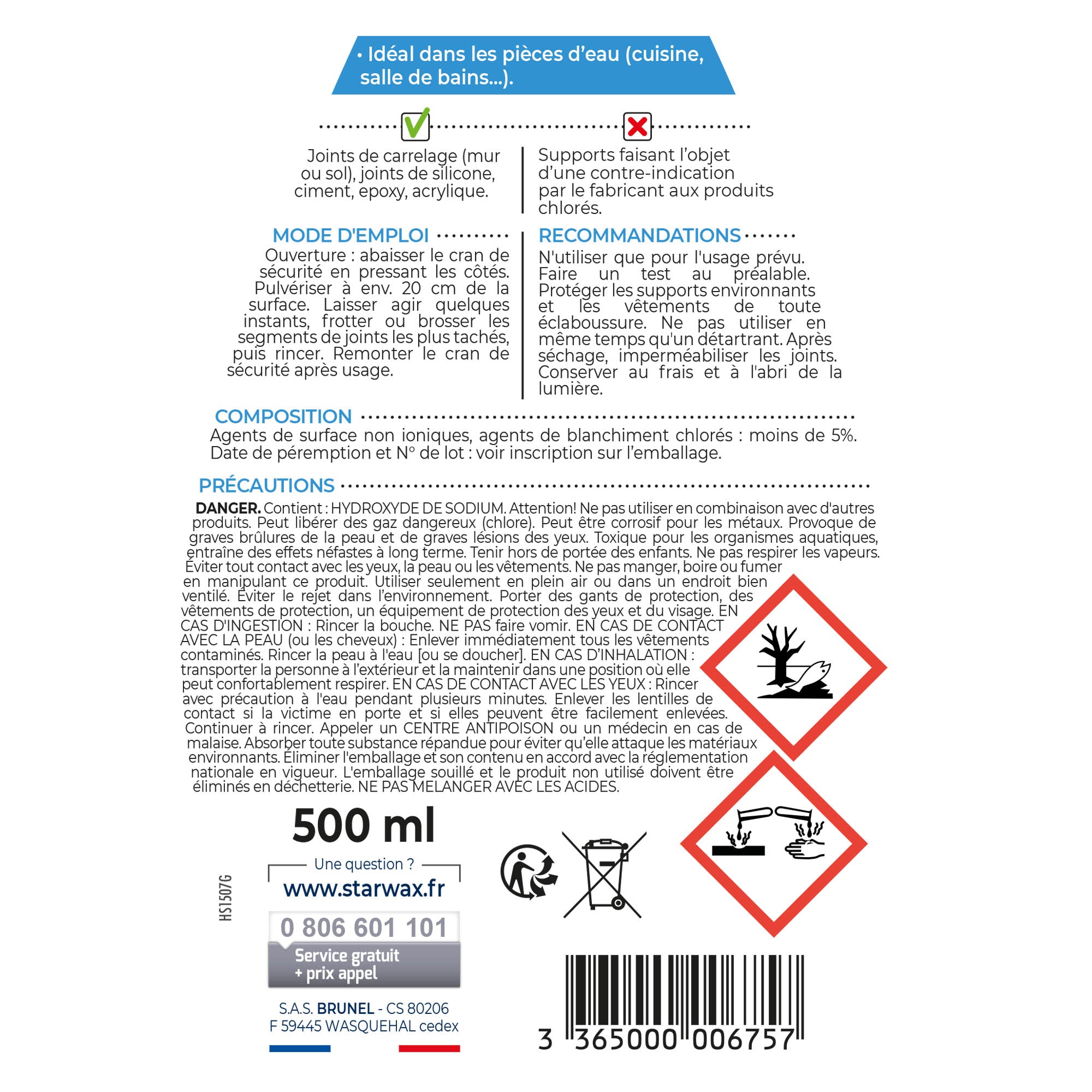 STARWAX - Décrassant pour joints 500ml
