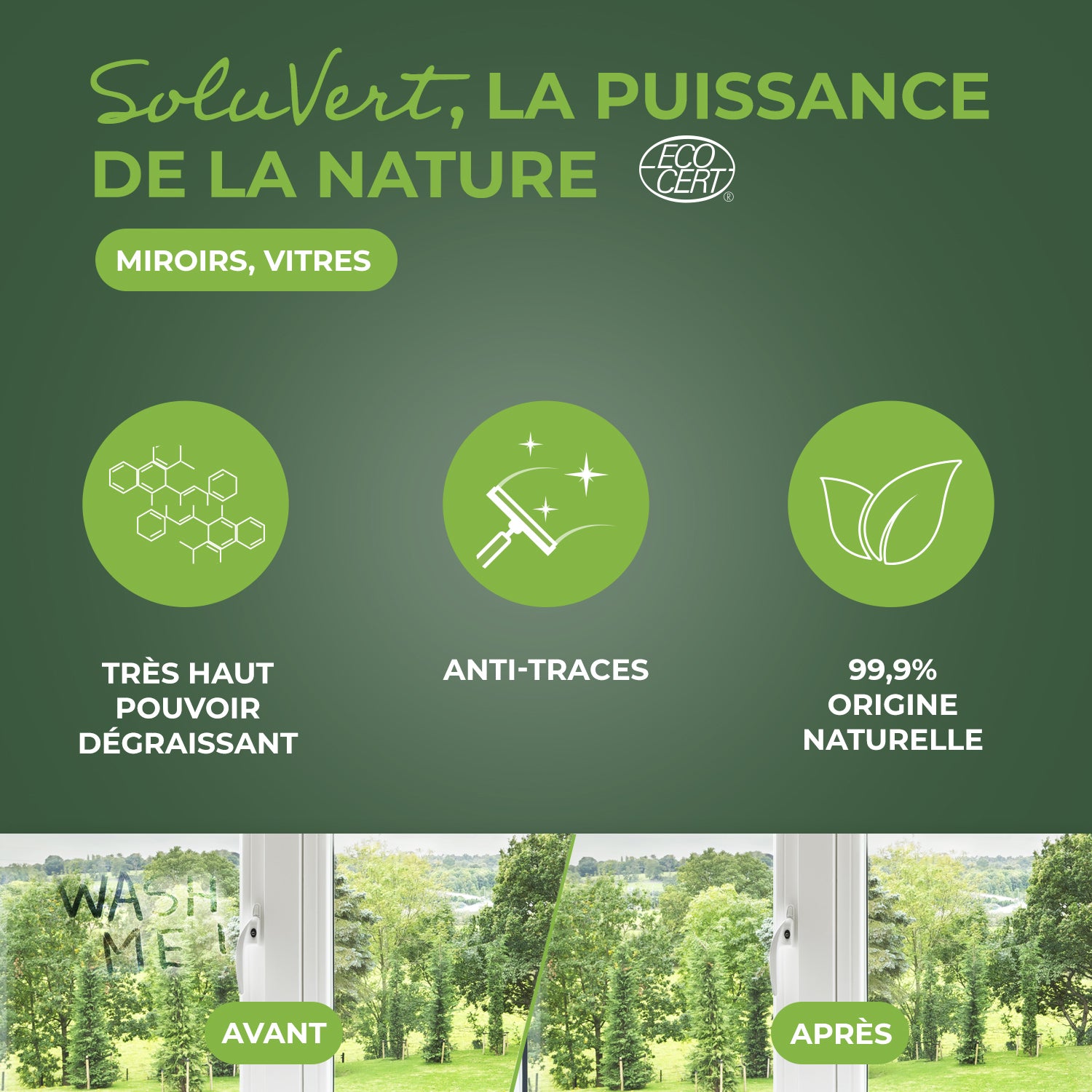 STARWAX SOLUVERT - Nettoyant spécial vitres et miroirs
500ml