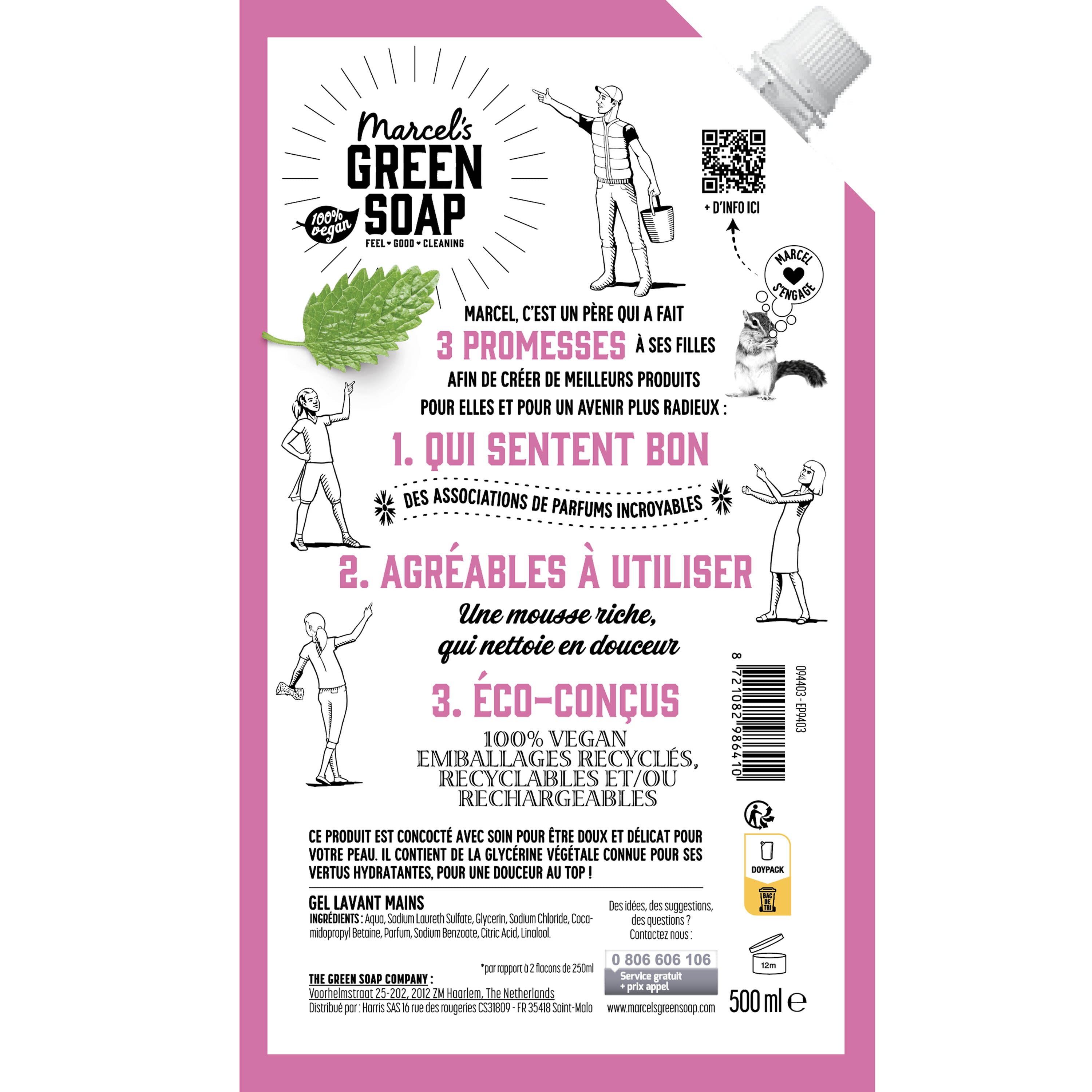 MARCEL'S GREEN SOAP - Recharge Gel Lavant Mains Patchouli & Cranberry 500ml Patchouli & Cranberry