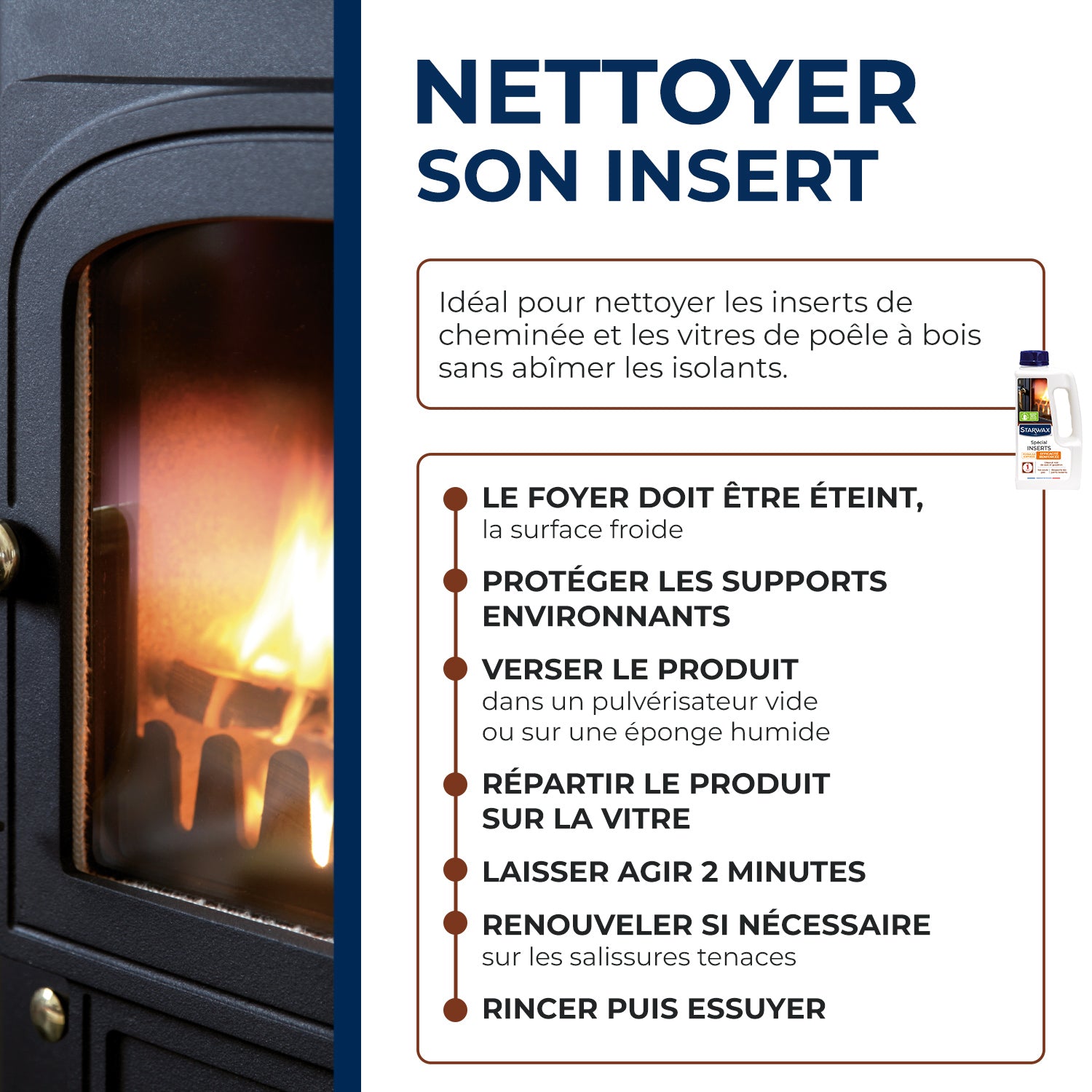 STARWAX - Nettoyant express inserts pour poêle & cheminée
500ml
