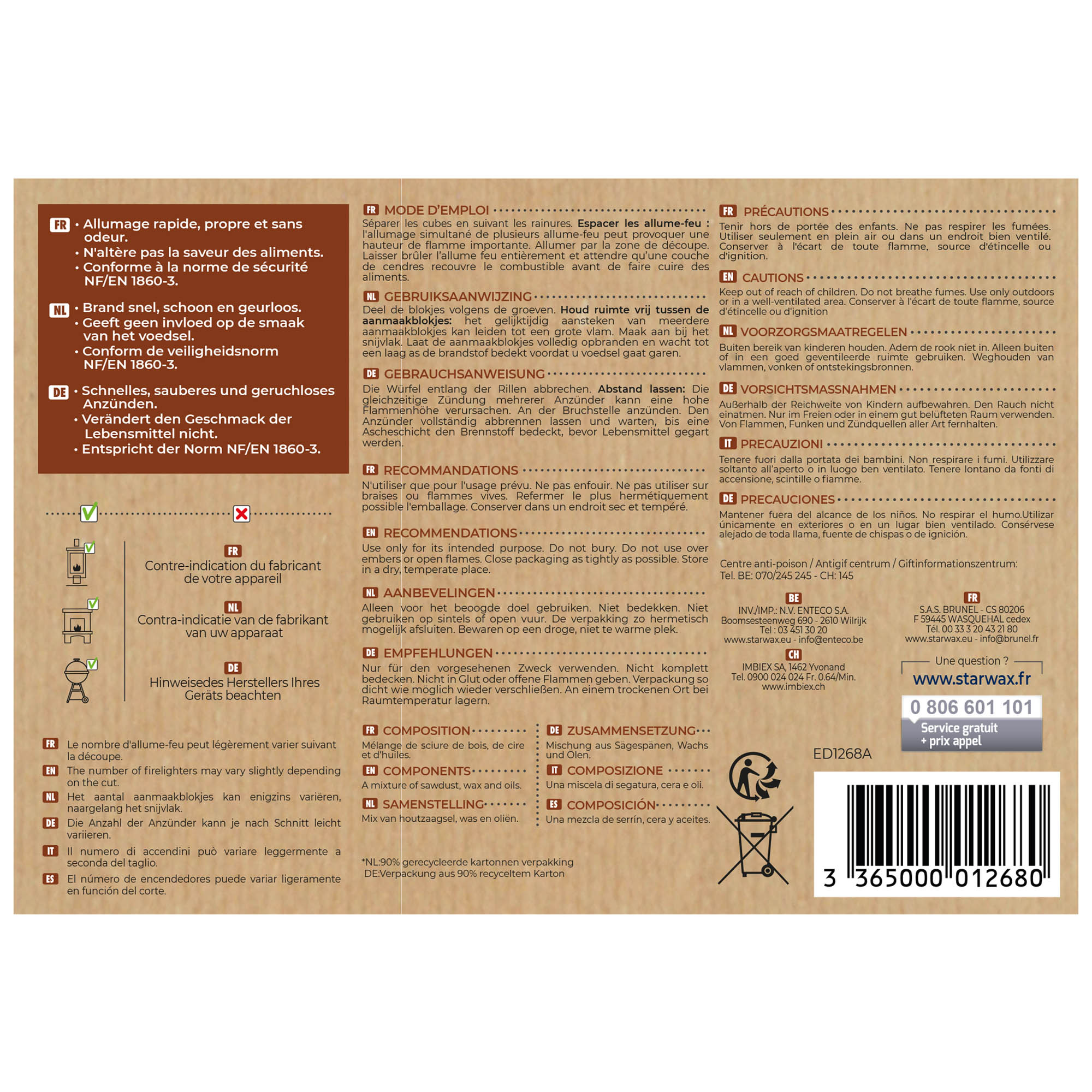 STARWAX - Cubes allume feu PEFC X32