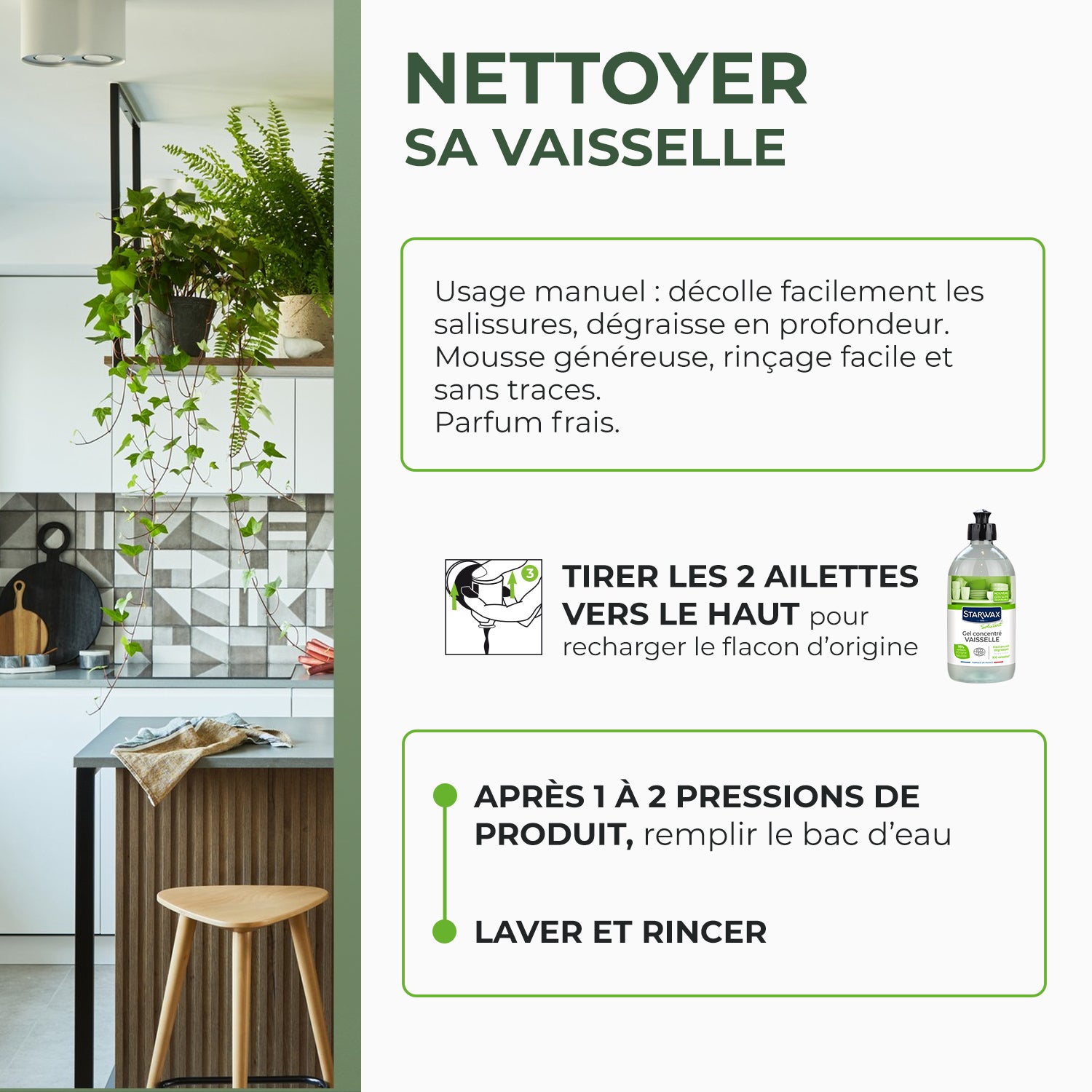 STARWAX SOLUVERT - Gel vaisselle concentré 500ml