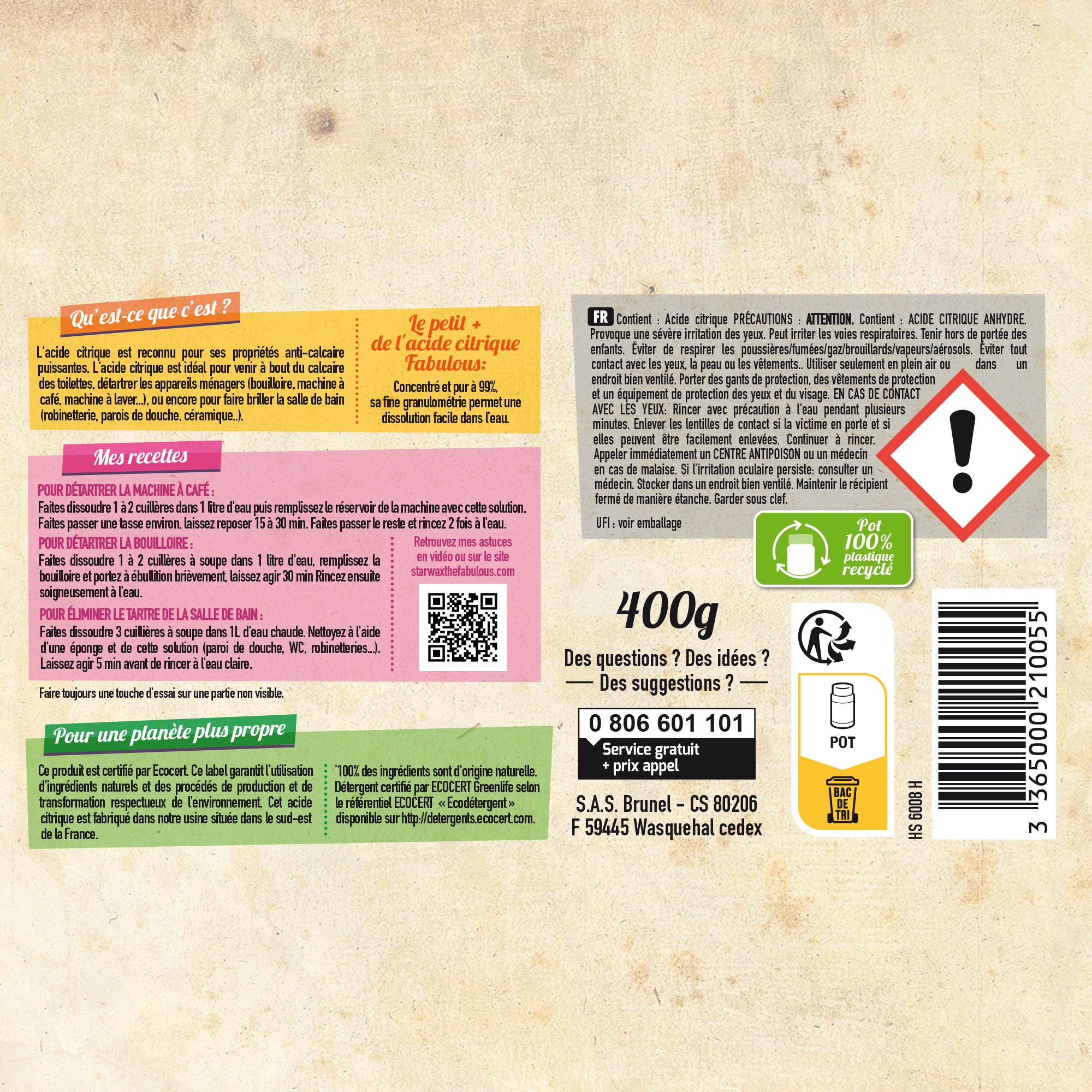 STARWAX FABULOUS - Acide citrique 400g