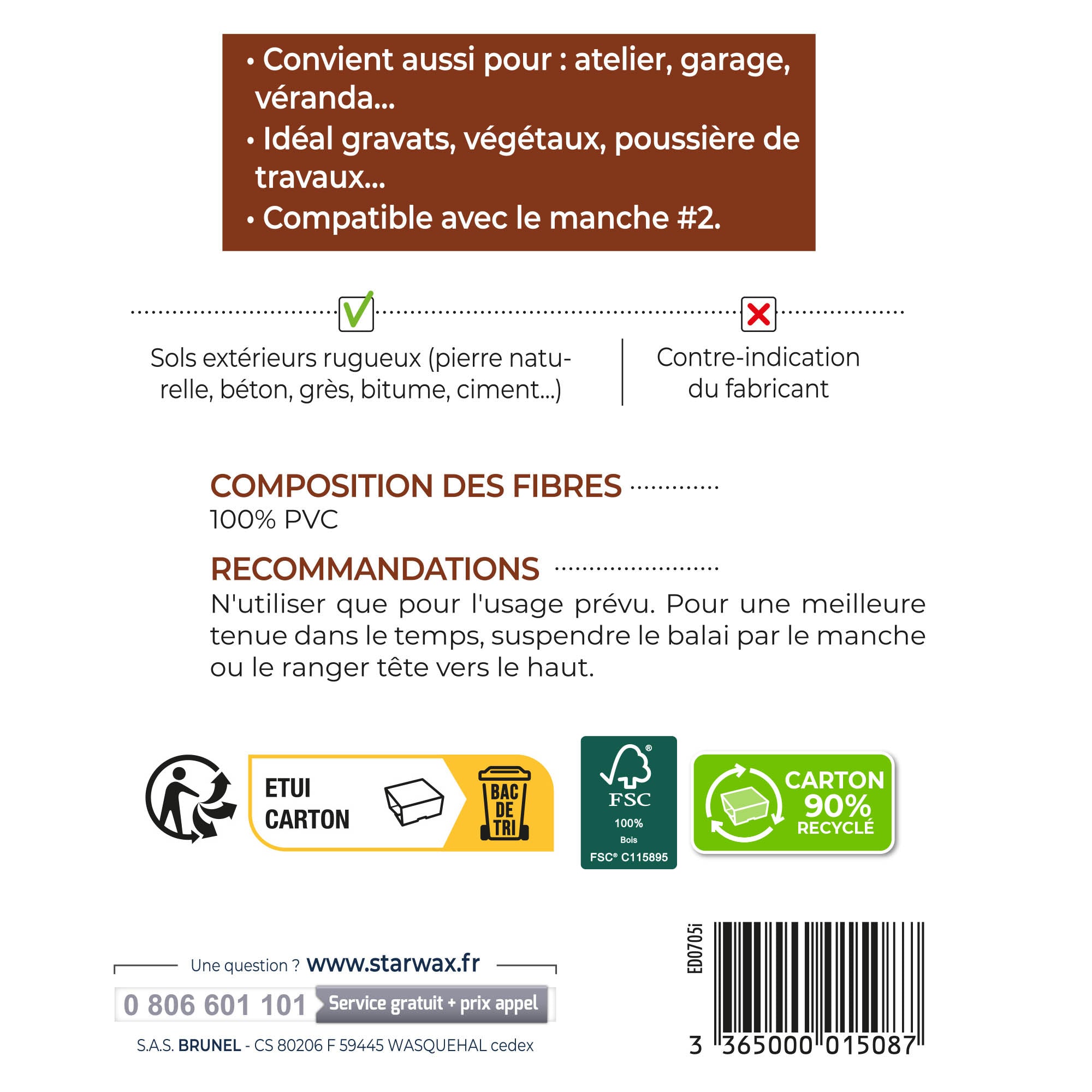 STARWAX - Balai d'extérieur FSC® X1