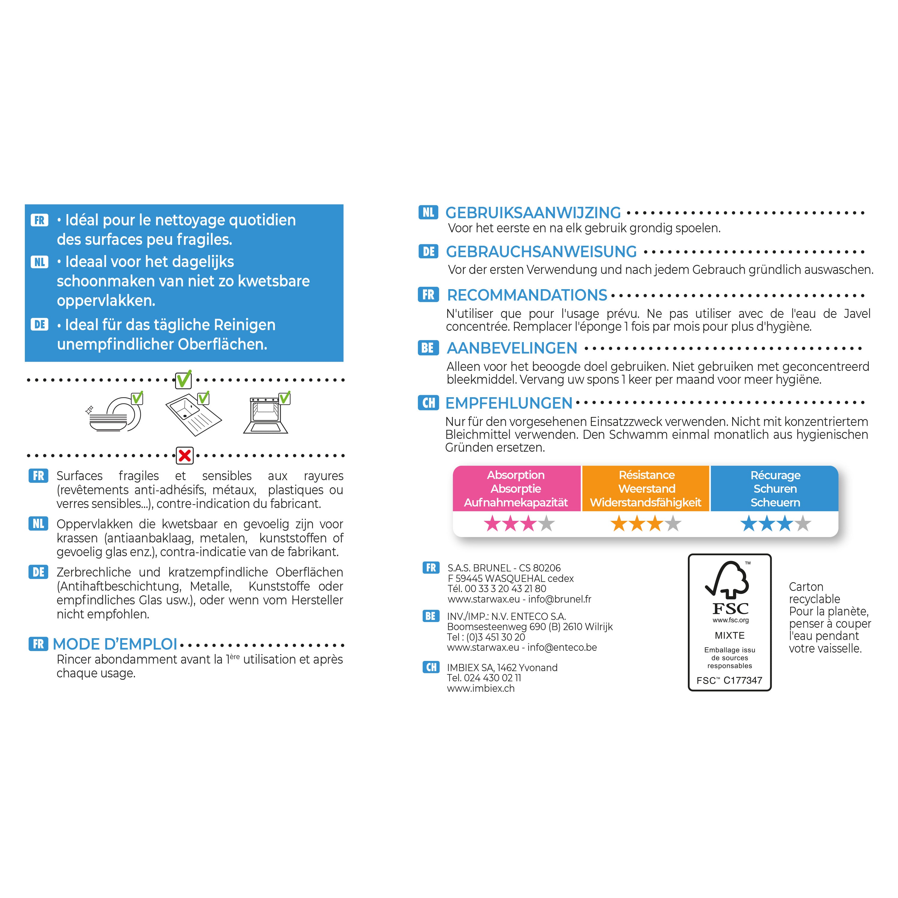 STARWAX - Eponges grattantes X2