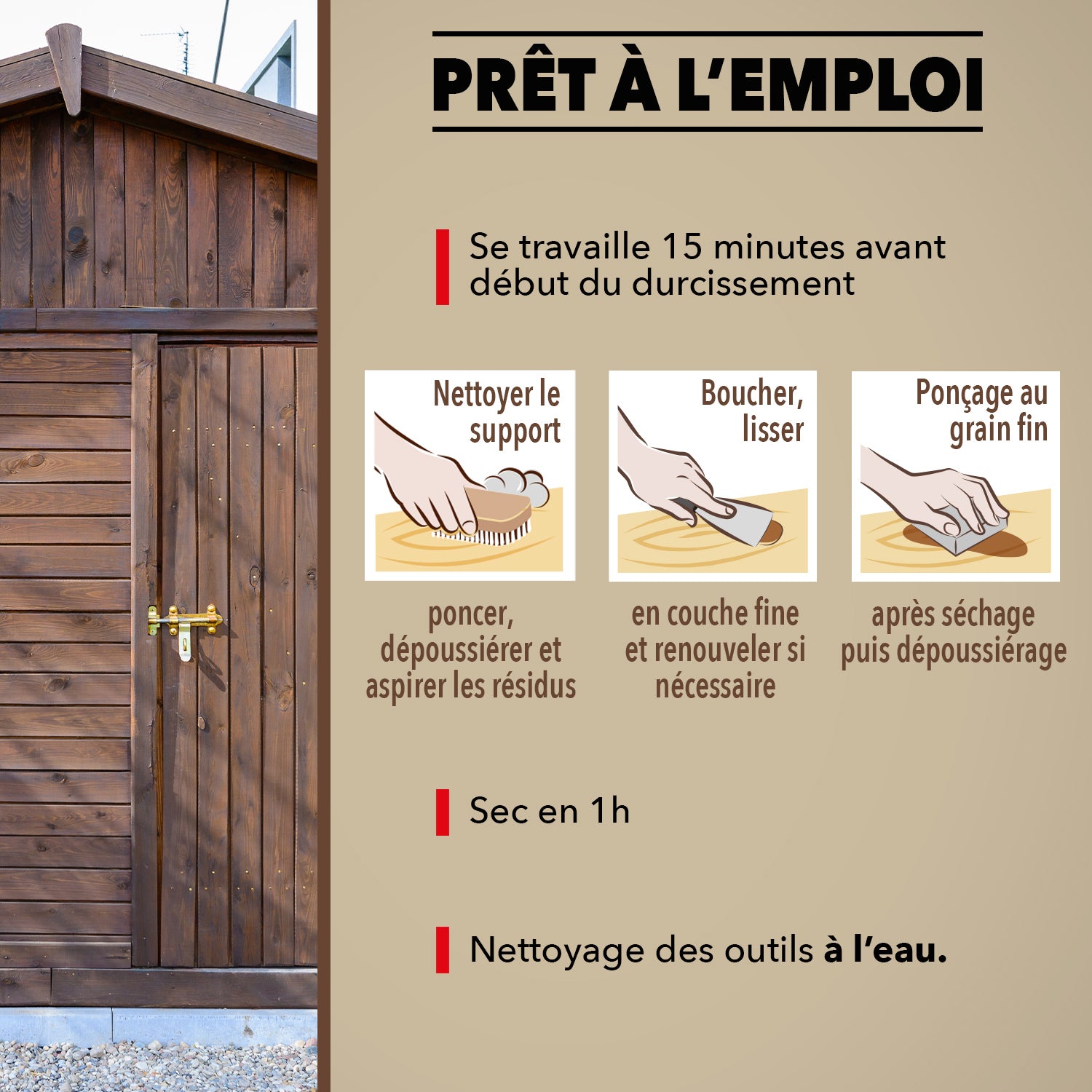 SINTO - Lisse parfaitement le bois 250g Bois clair