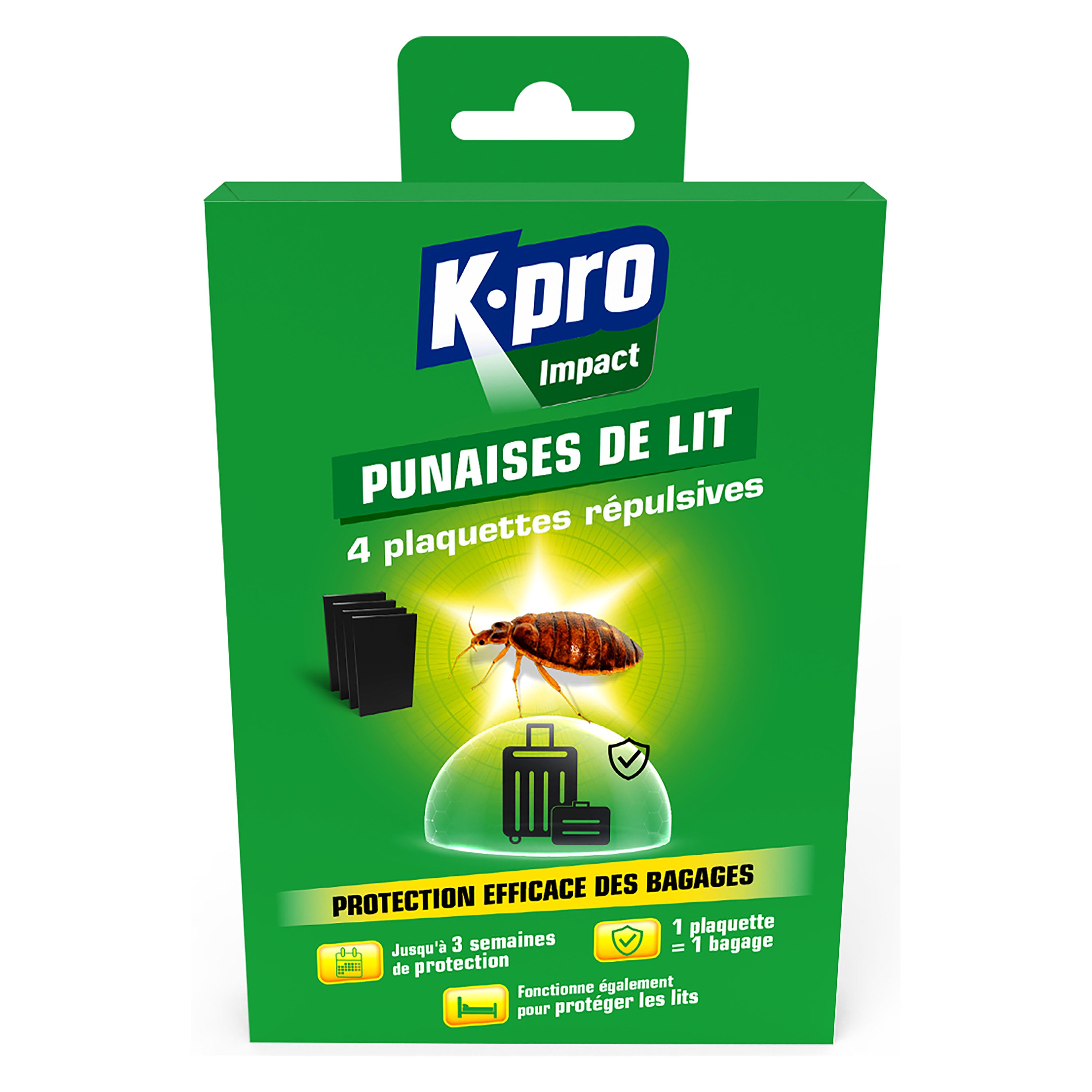 K.PRO - Plaquettes punaises de lit 4 plaquettes