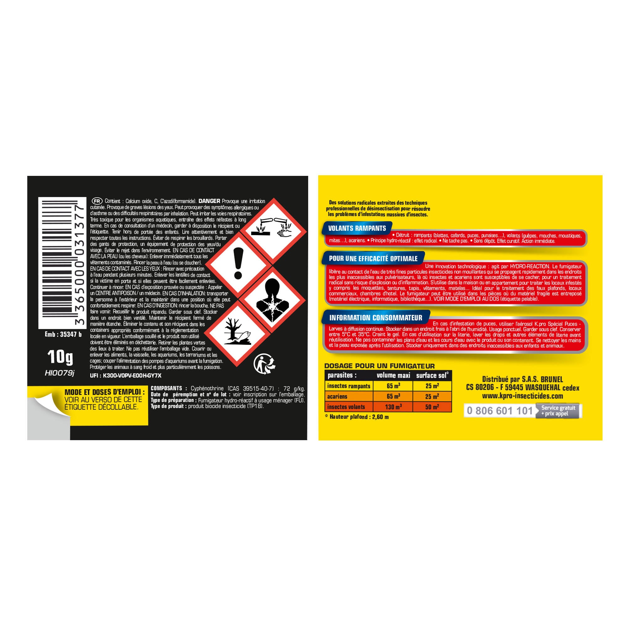 K.PRO - Fumigateur spécial infestation tous insectes 10g