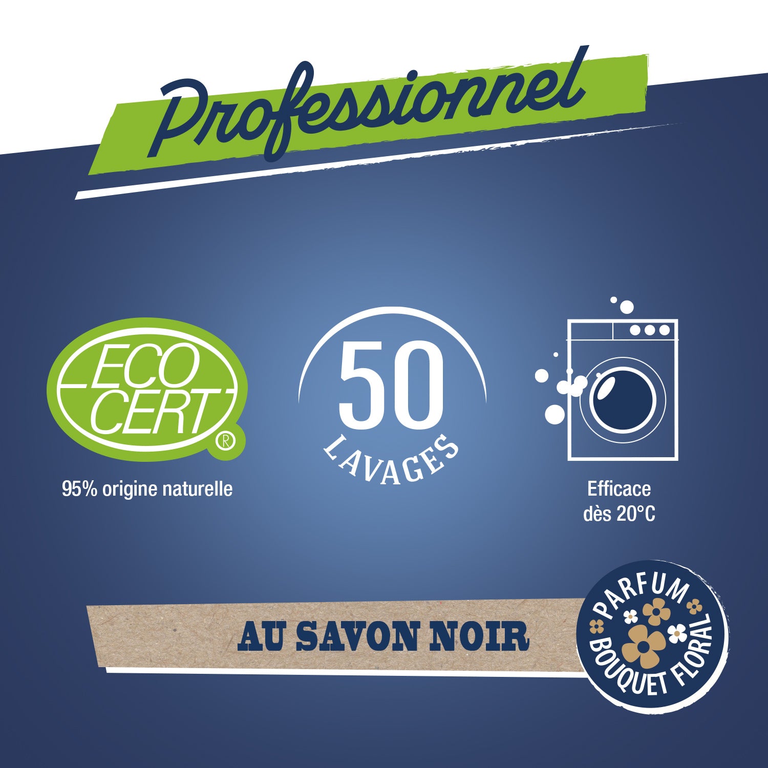 JACQUES BRIOCHIN PRO - La Lessive au Savon Noir - Détachante 5L Parfum bouquet floral