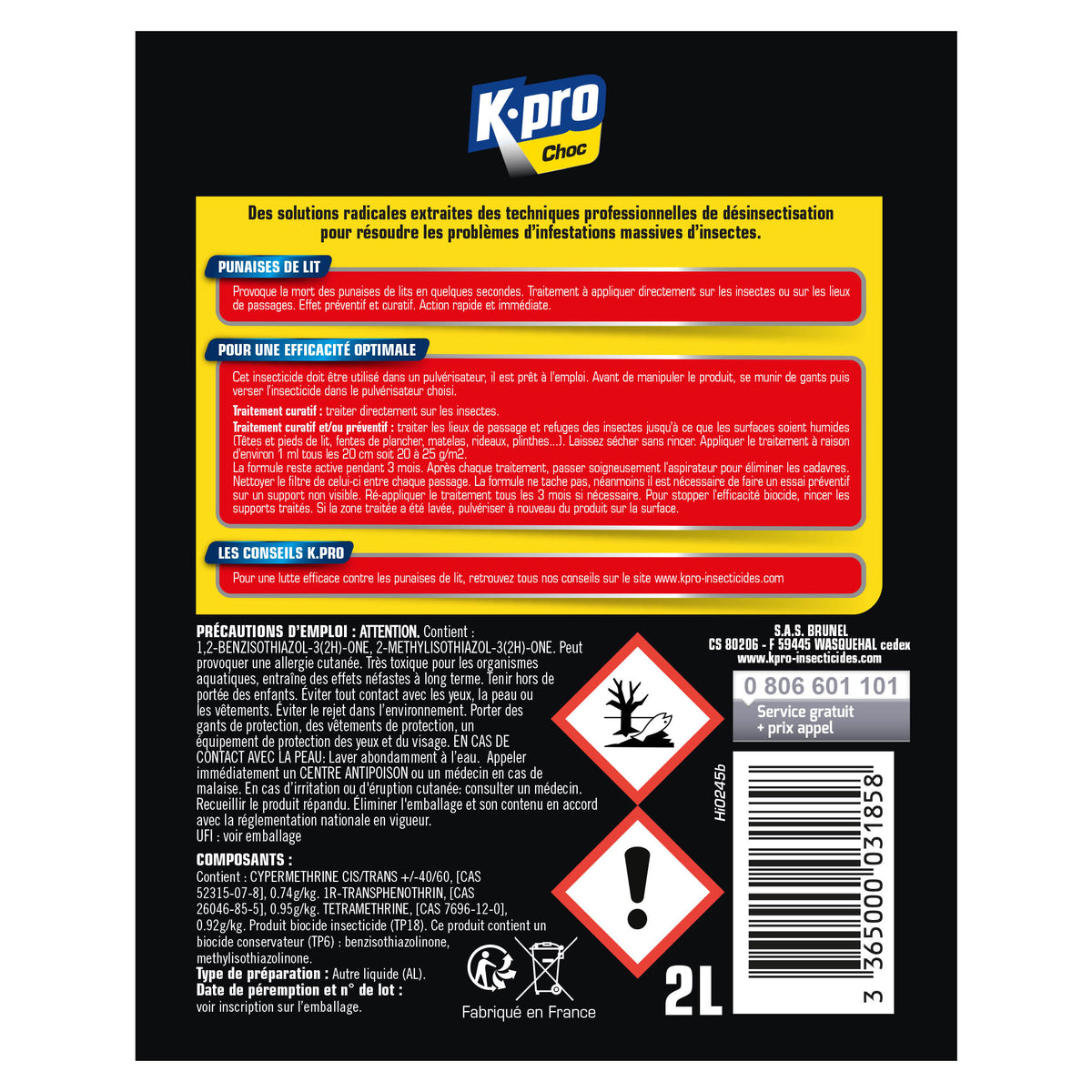 K.PRO - Recharge insecticide punaises de lit 2L