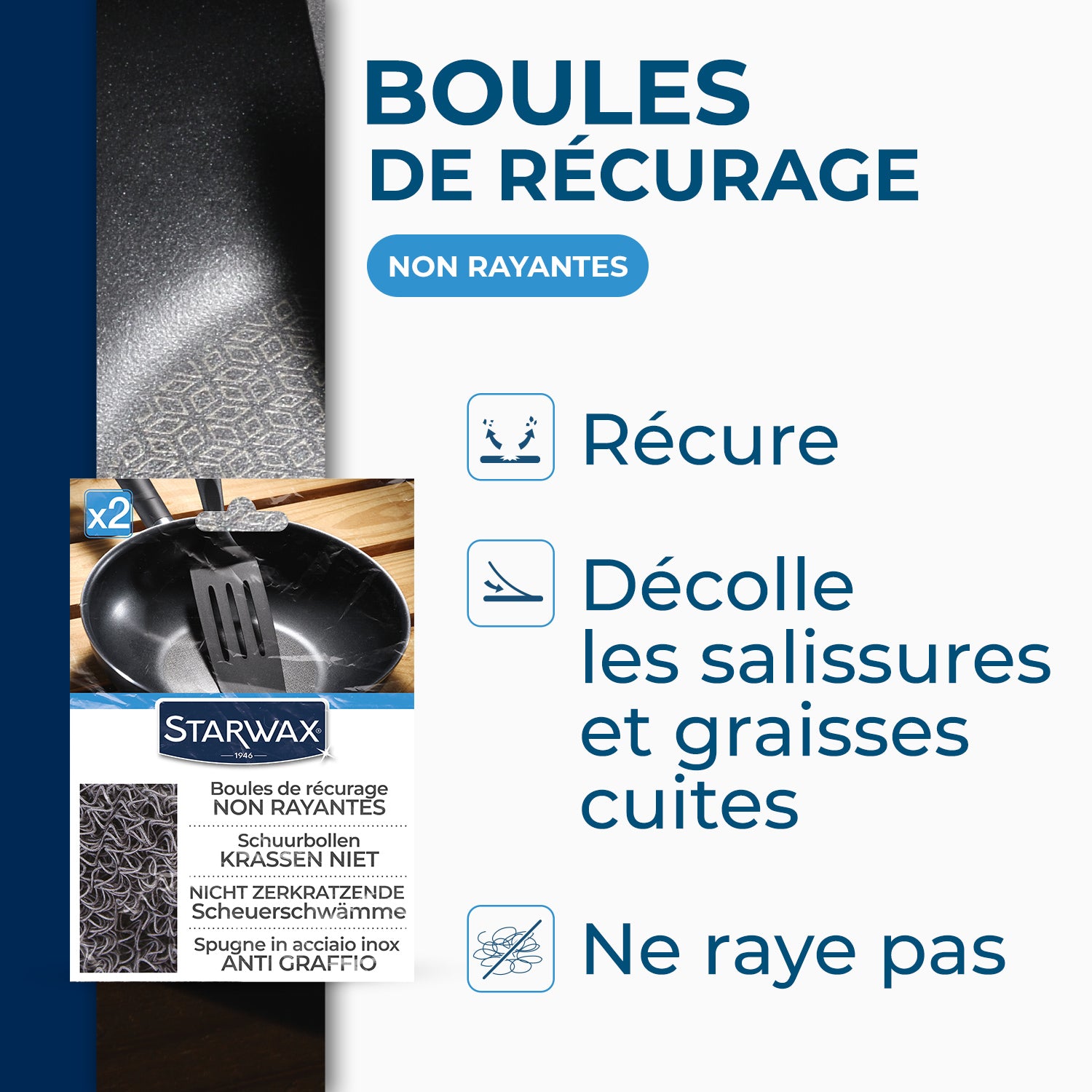 STARWAX - Boules récurantes non rayantes X2