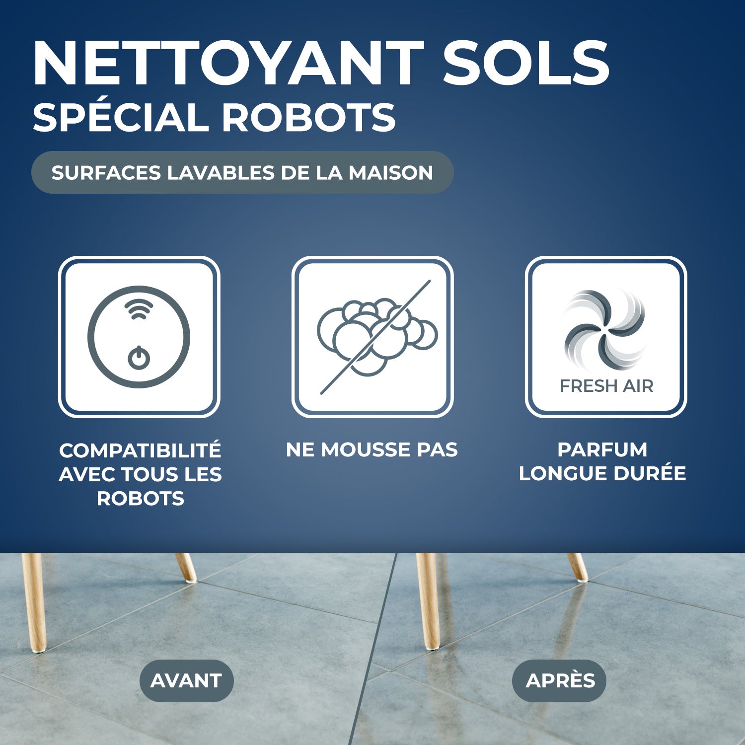 STARWAX - Nettoyant sols SPECIAL ROBOTS 1L Parfum brise marine (parfum de synthèse)