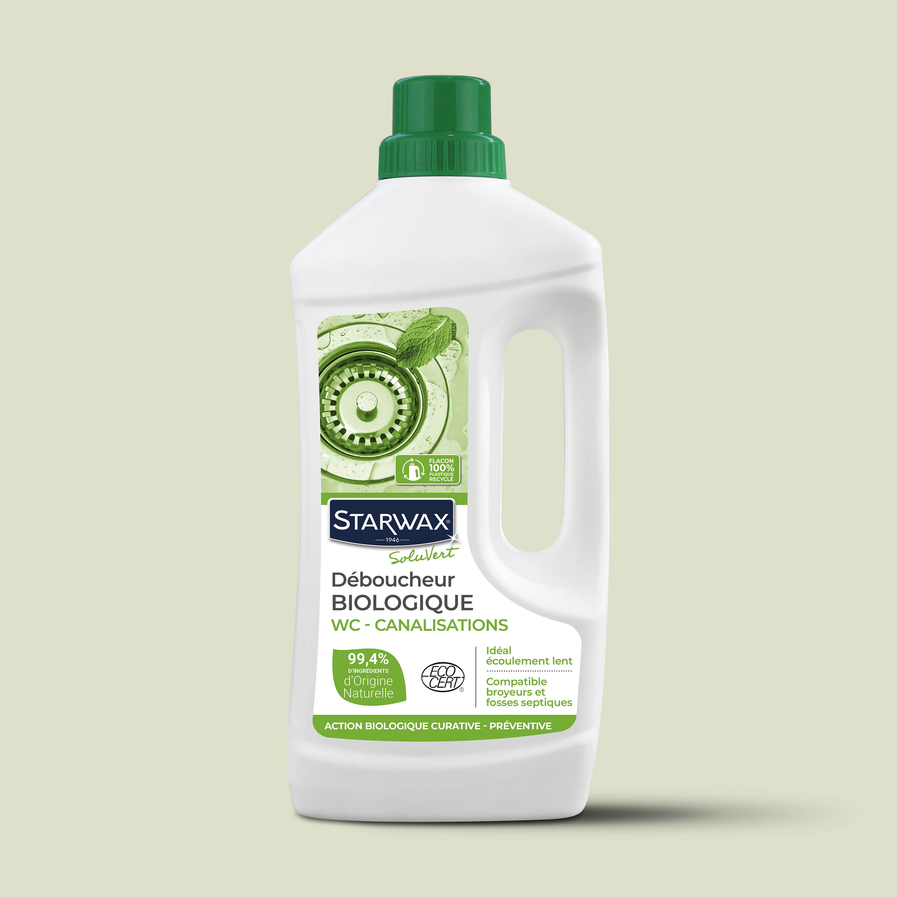 STARWAX SOLUVERT - Déboucheur 3 en 1 aux enzymes pour canalisations 950ml