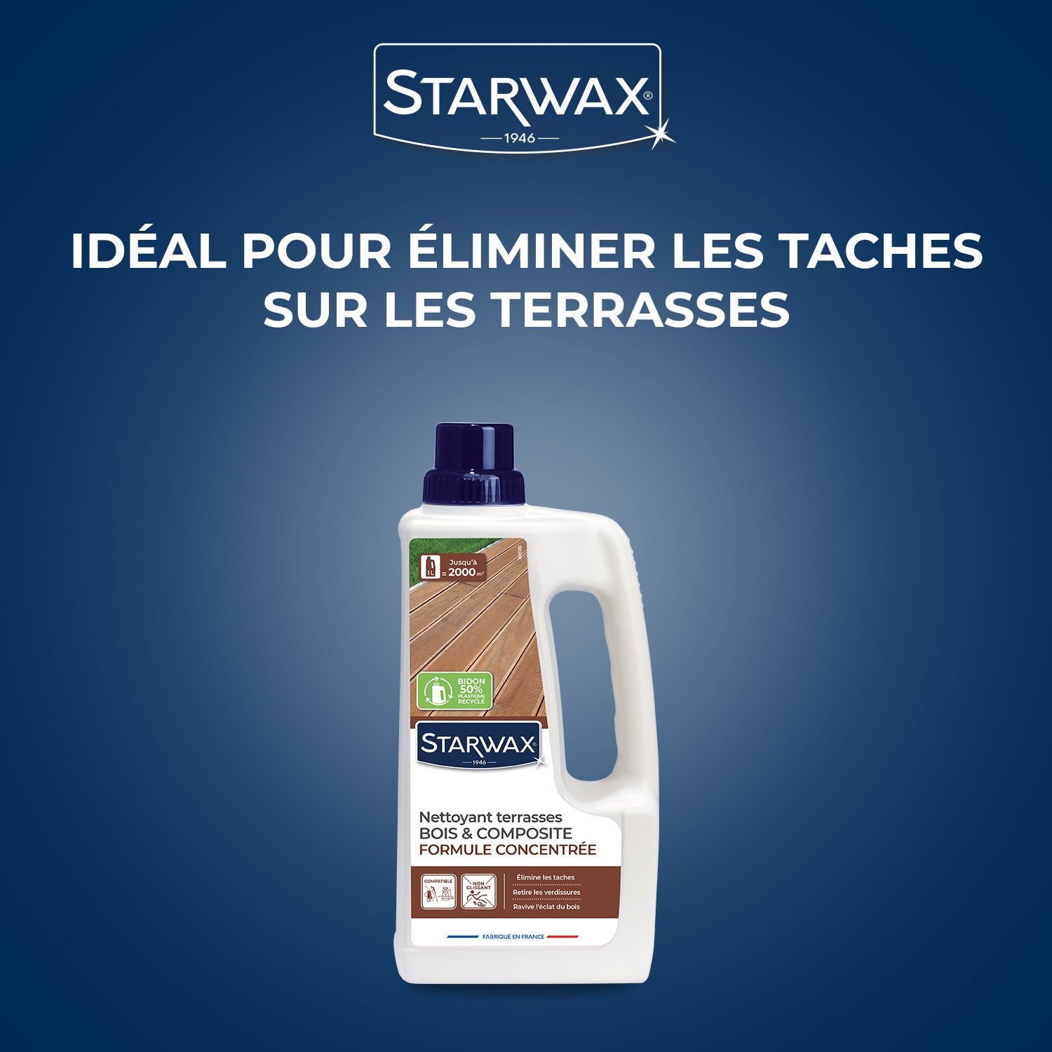 STARWAX - Nettoyant concentré pour terrasses en bois et composite
1L