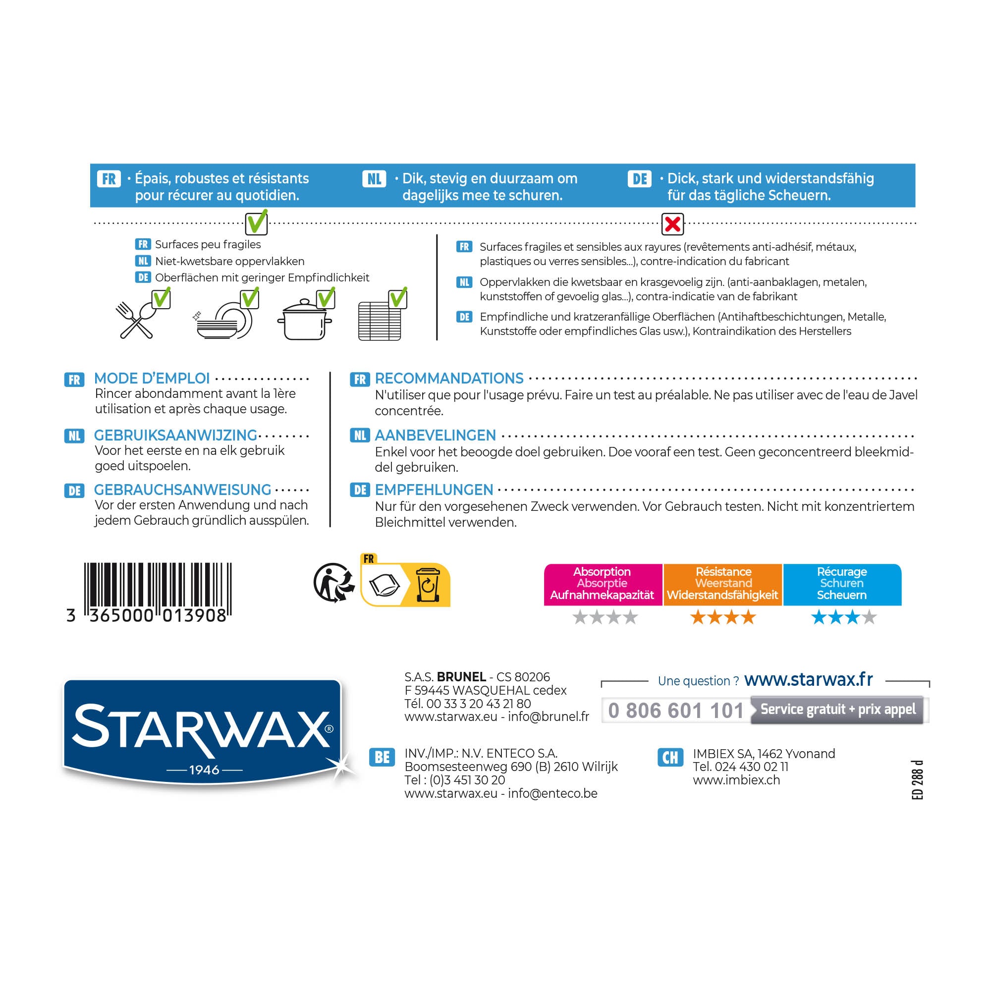 STARWAX - Tampons grattants X3