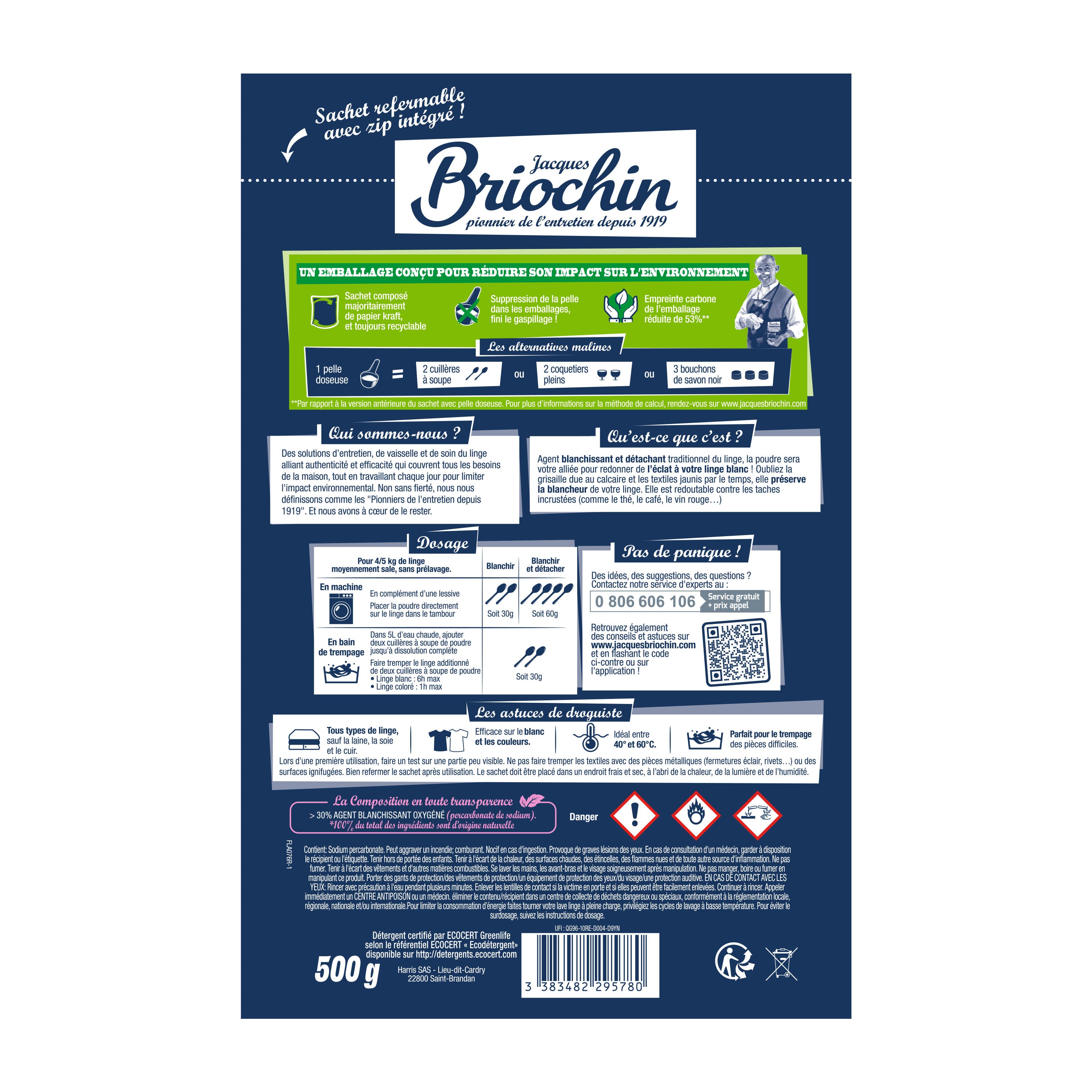 JACQUES BRIOCHIN - La poudre au percarbonate de soude 500g