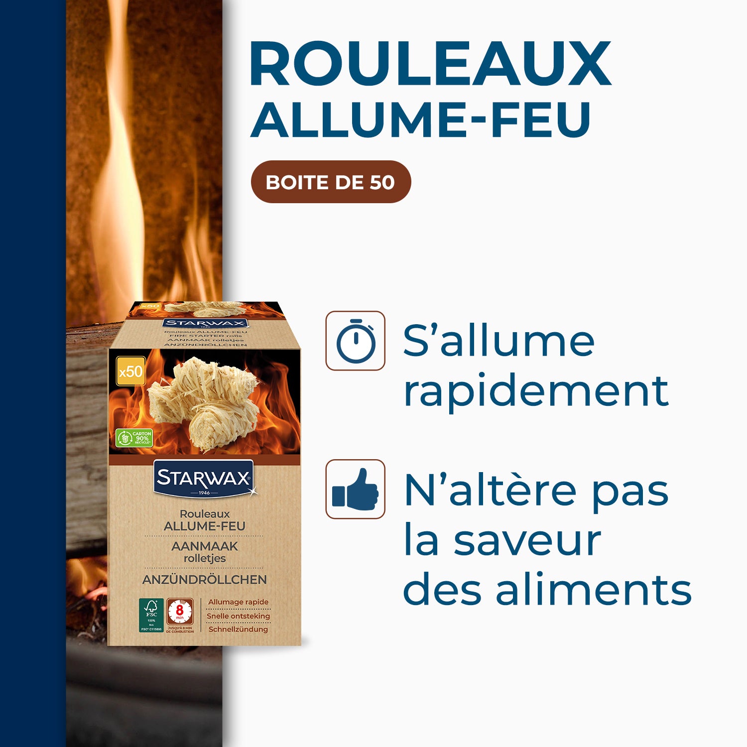 STARWAX - Rouleaux allume feu FSC® X50