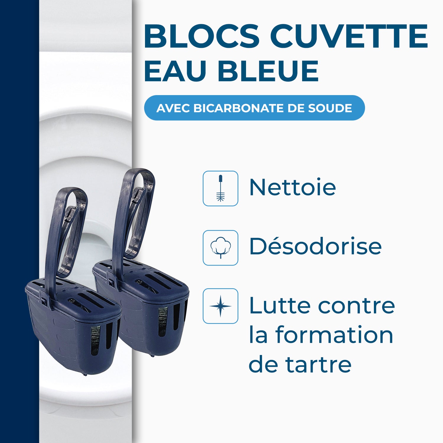 STARWAX - Blocs cuvette eau bleue pour WC
2 x 40g