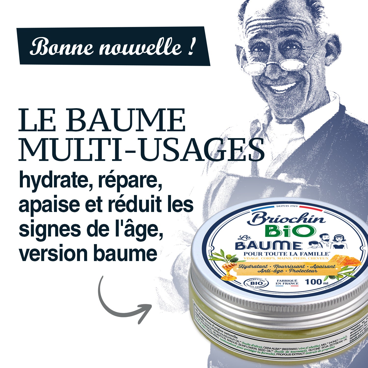 BRIOCHIN COSMETIQUES - Baume multi-usages - Cosmébio 100ml