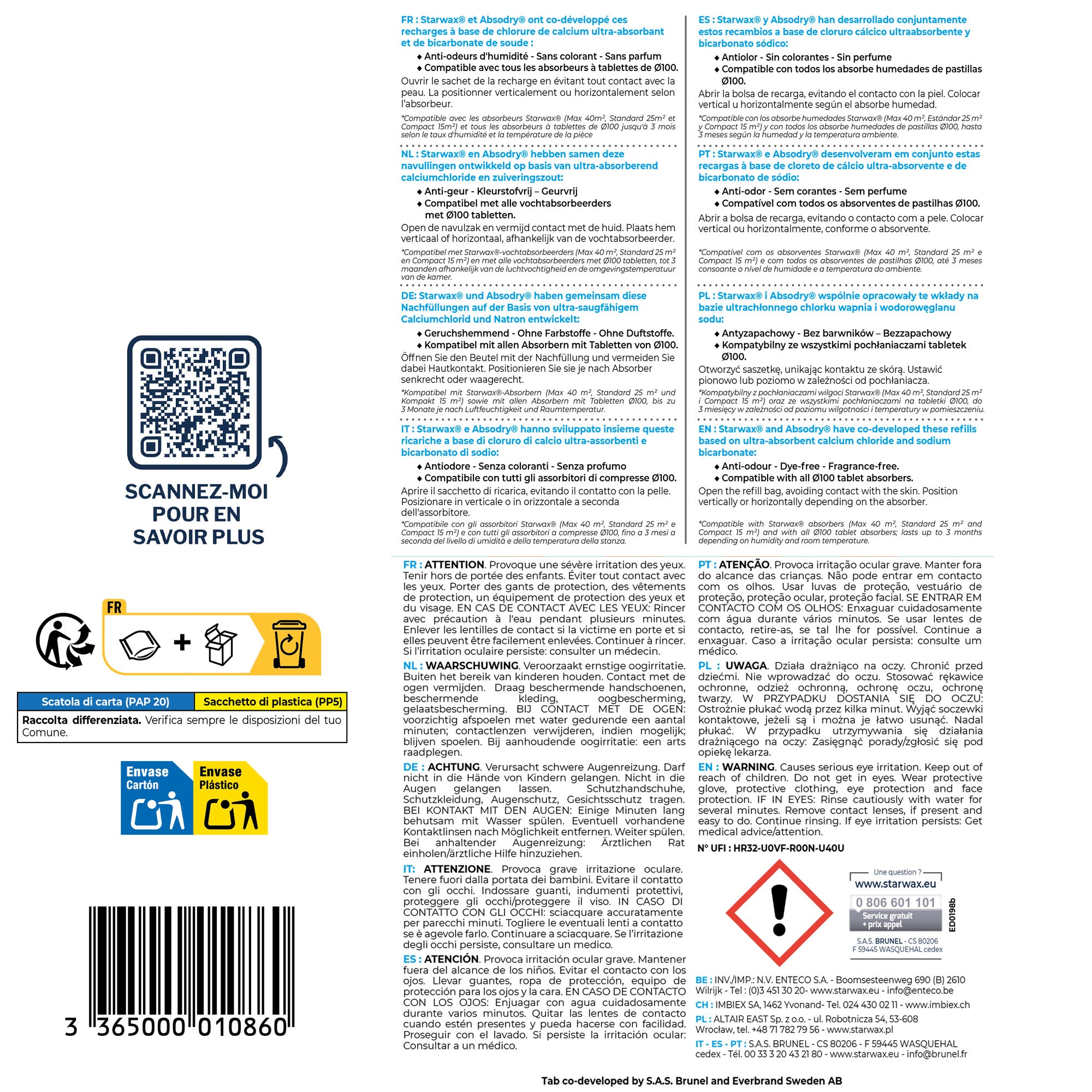 STARWAX - Pack de tablettes Starwax Absodry 500g x4