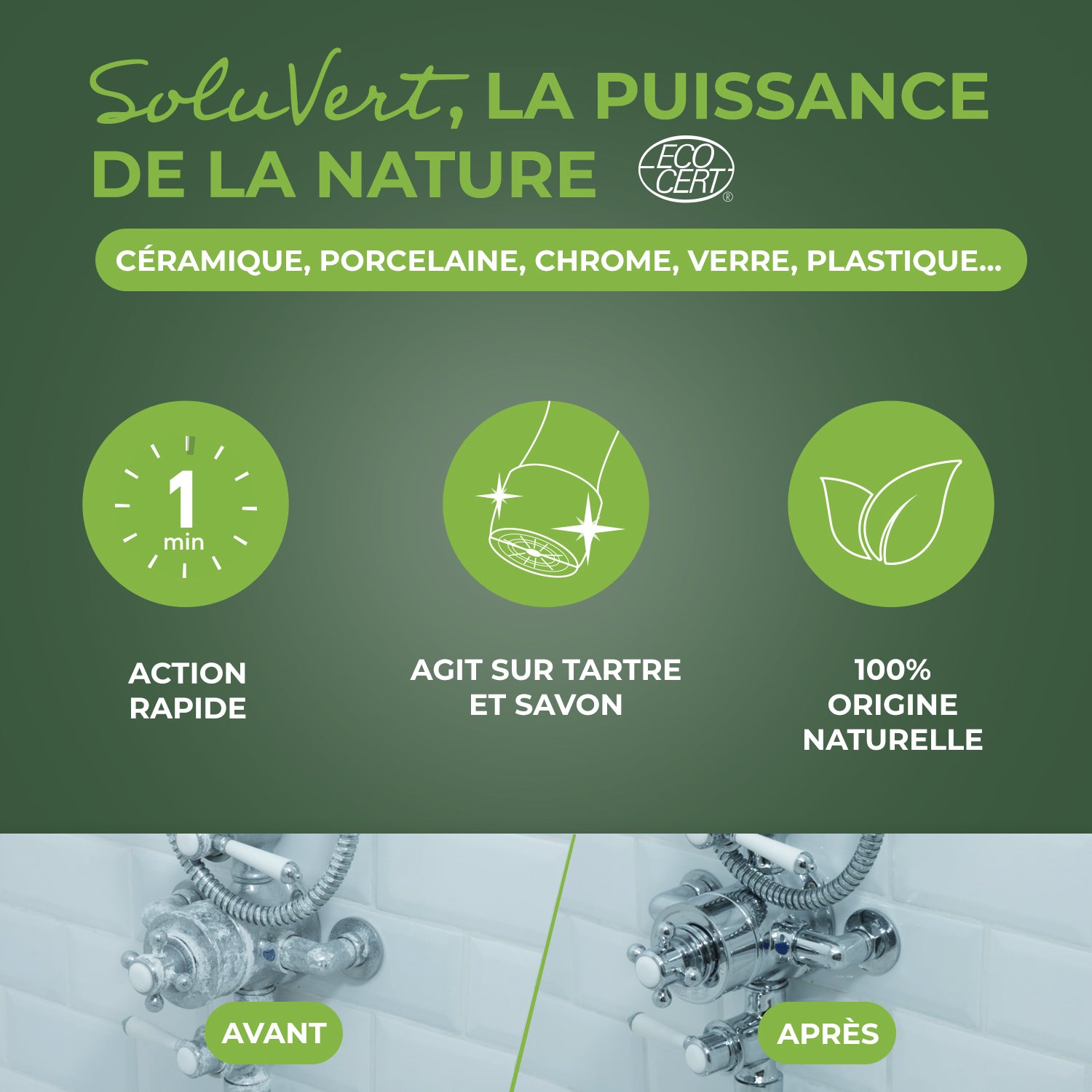 STARWAX SOLUVERT - Anti-calcaire express pour salle de bains 500ml